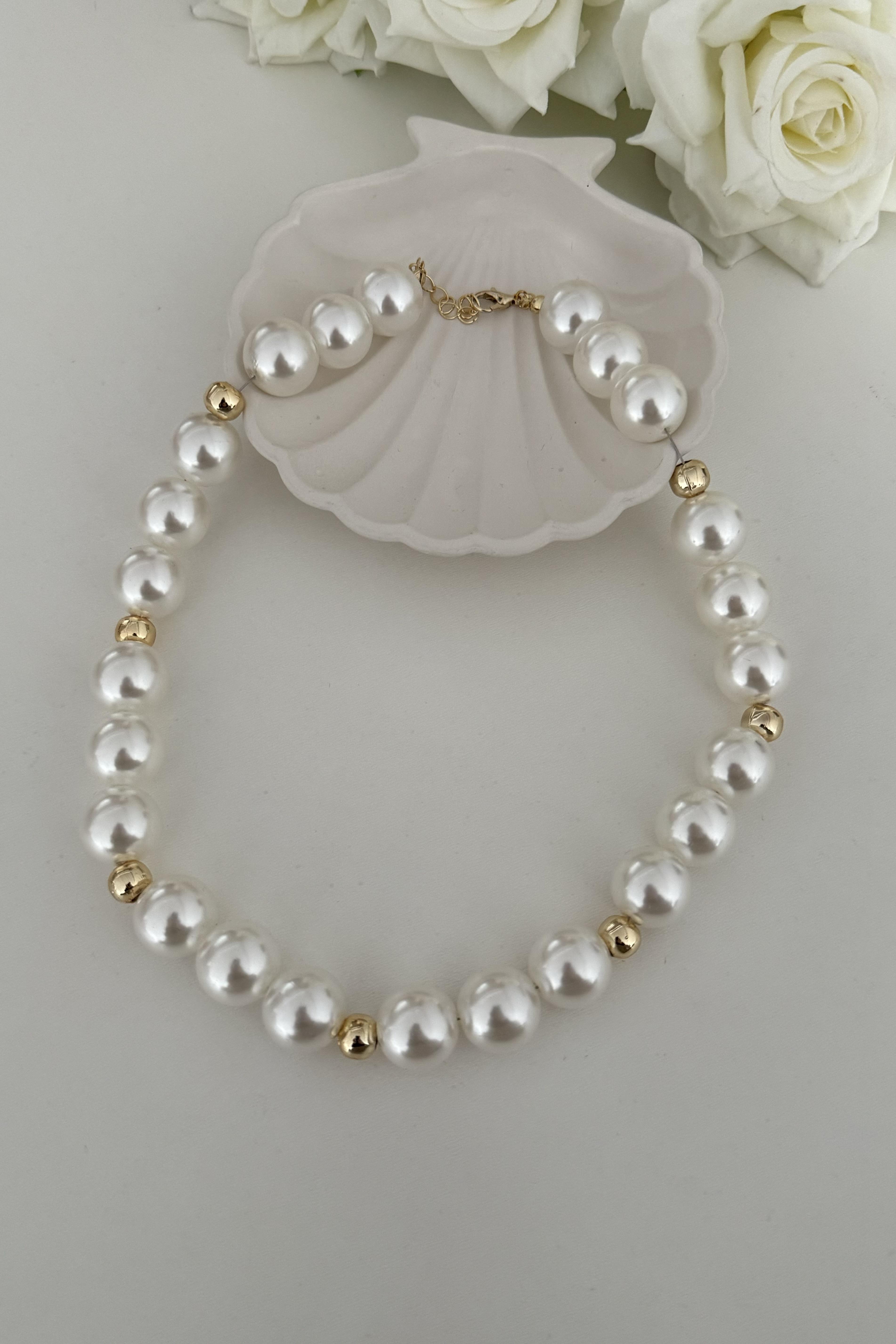 Big Pearl Gold Kolye