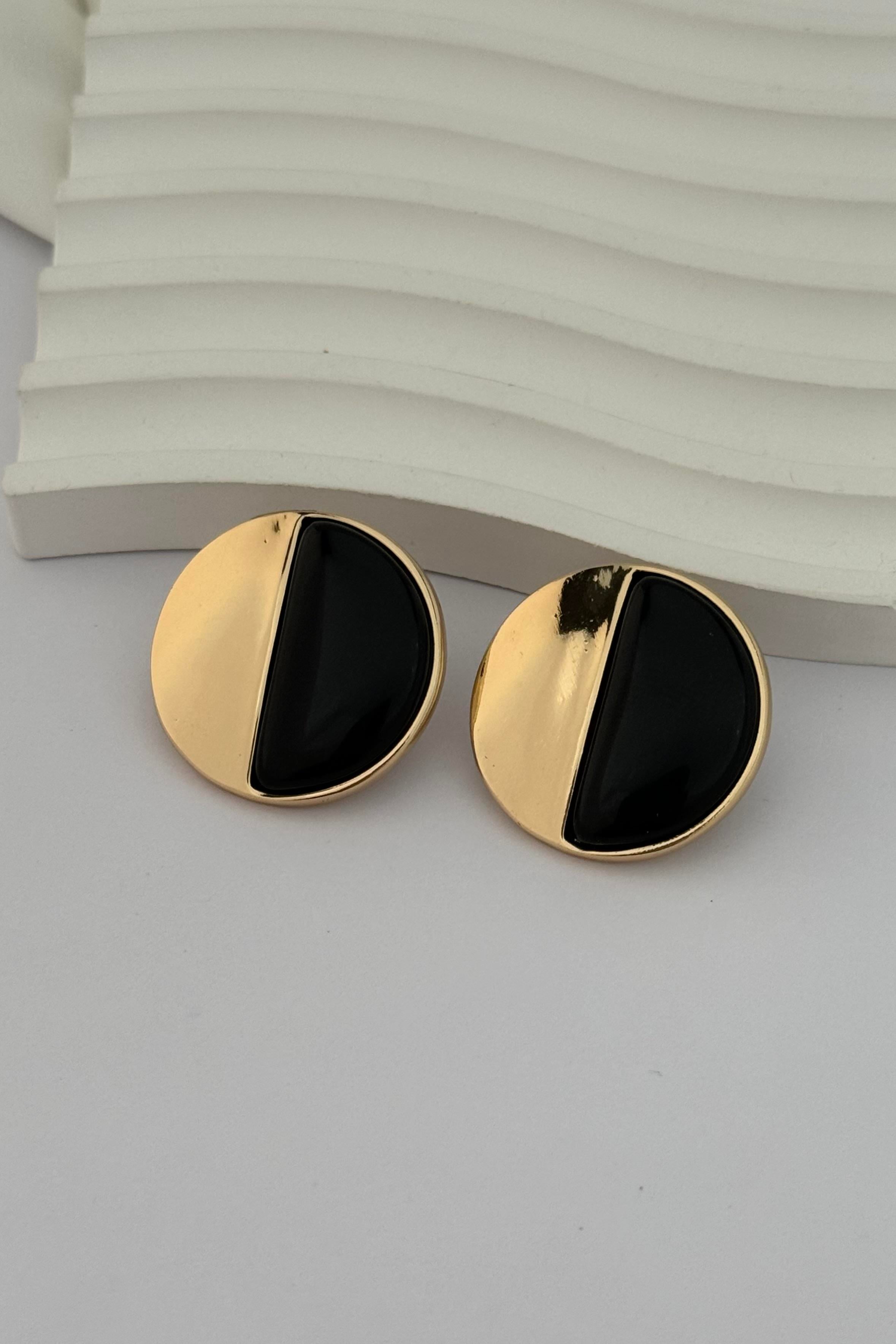 Black & Gold Point Küpe