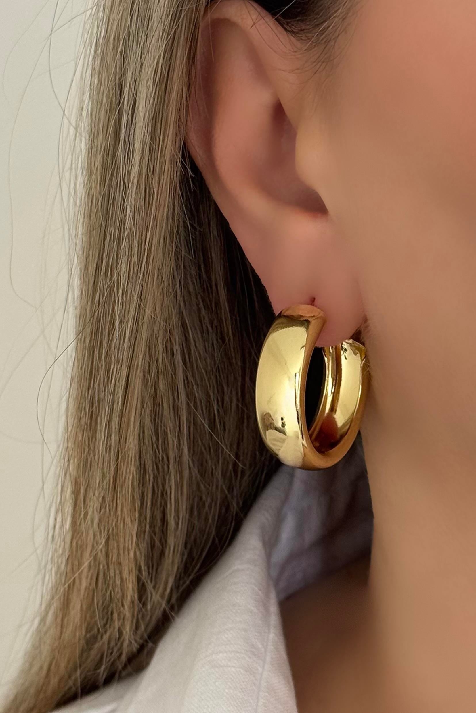 Bold Halka Gold Küpe