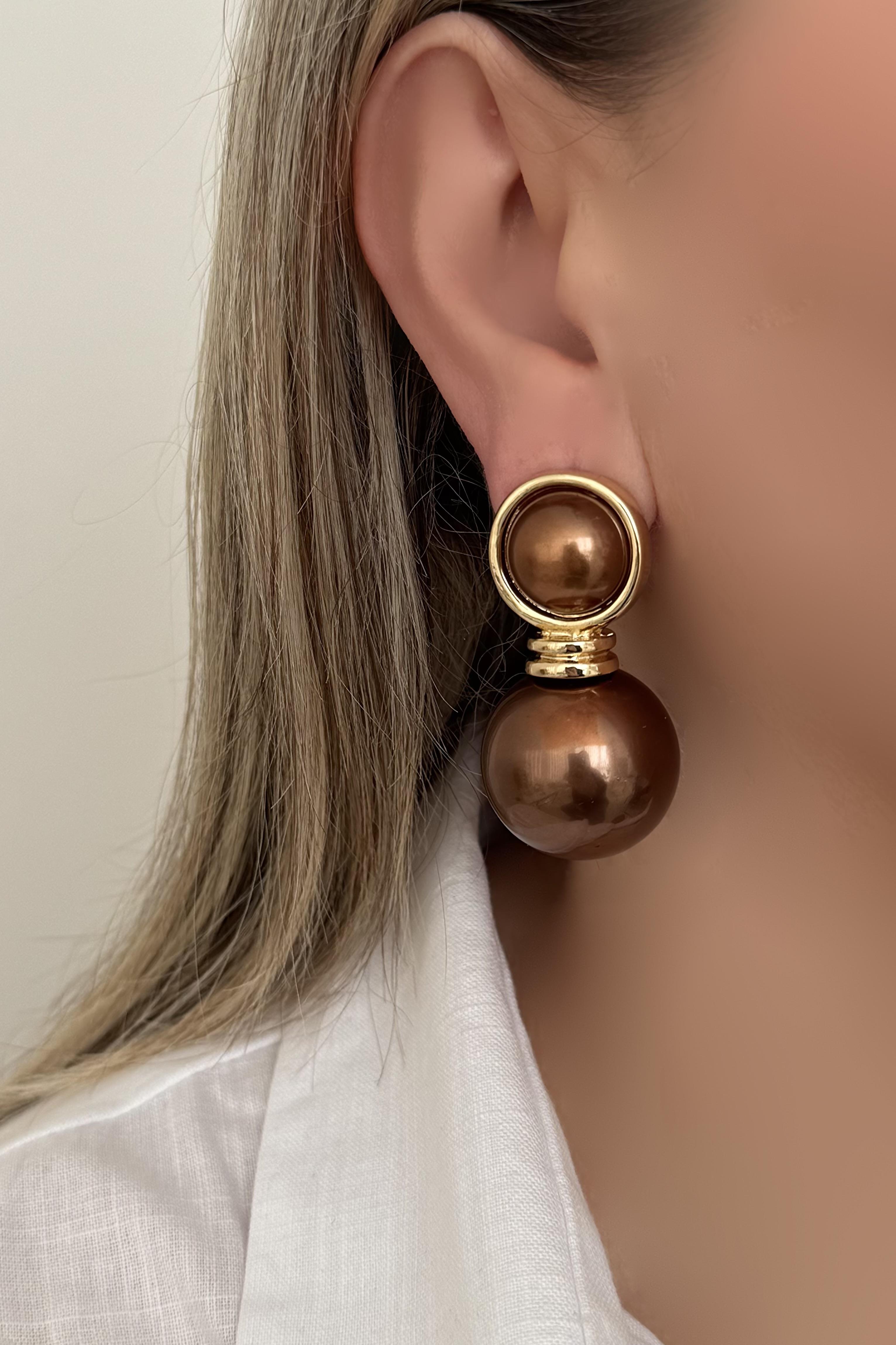 Copper Pearl Küpe