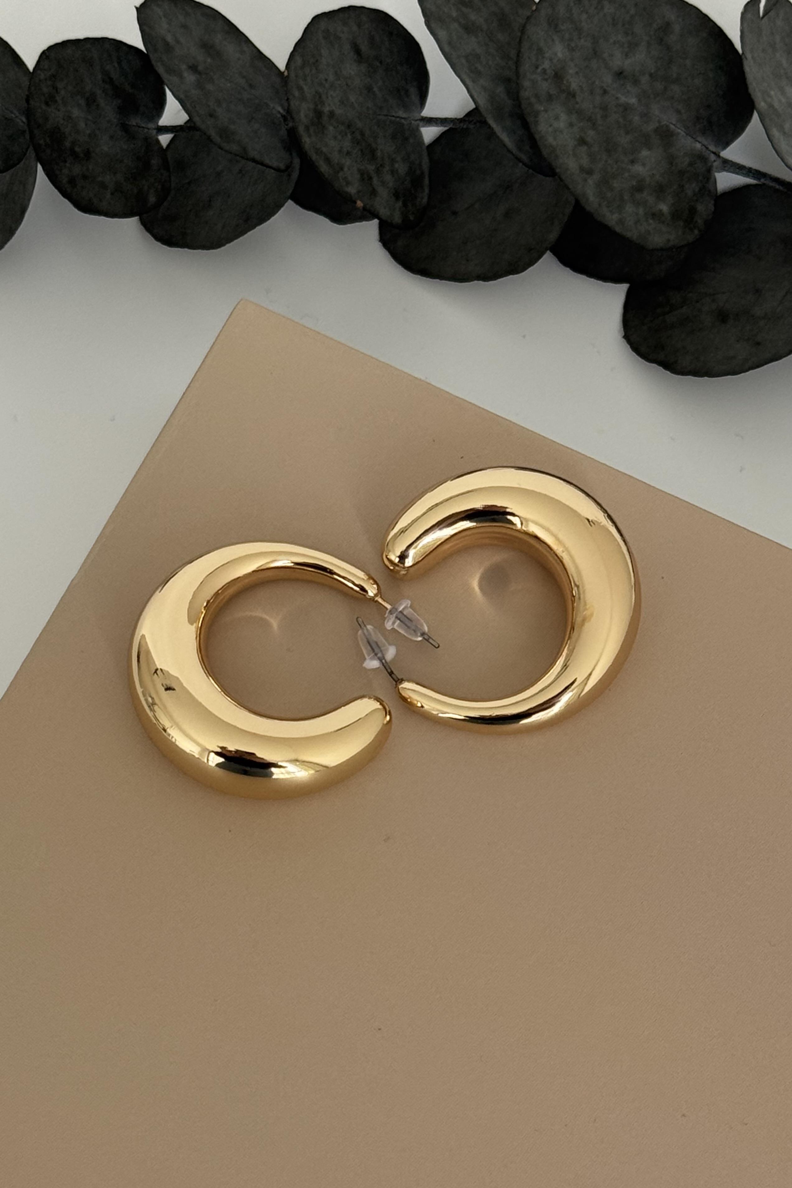 Crescent Gold Küpe