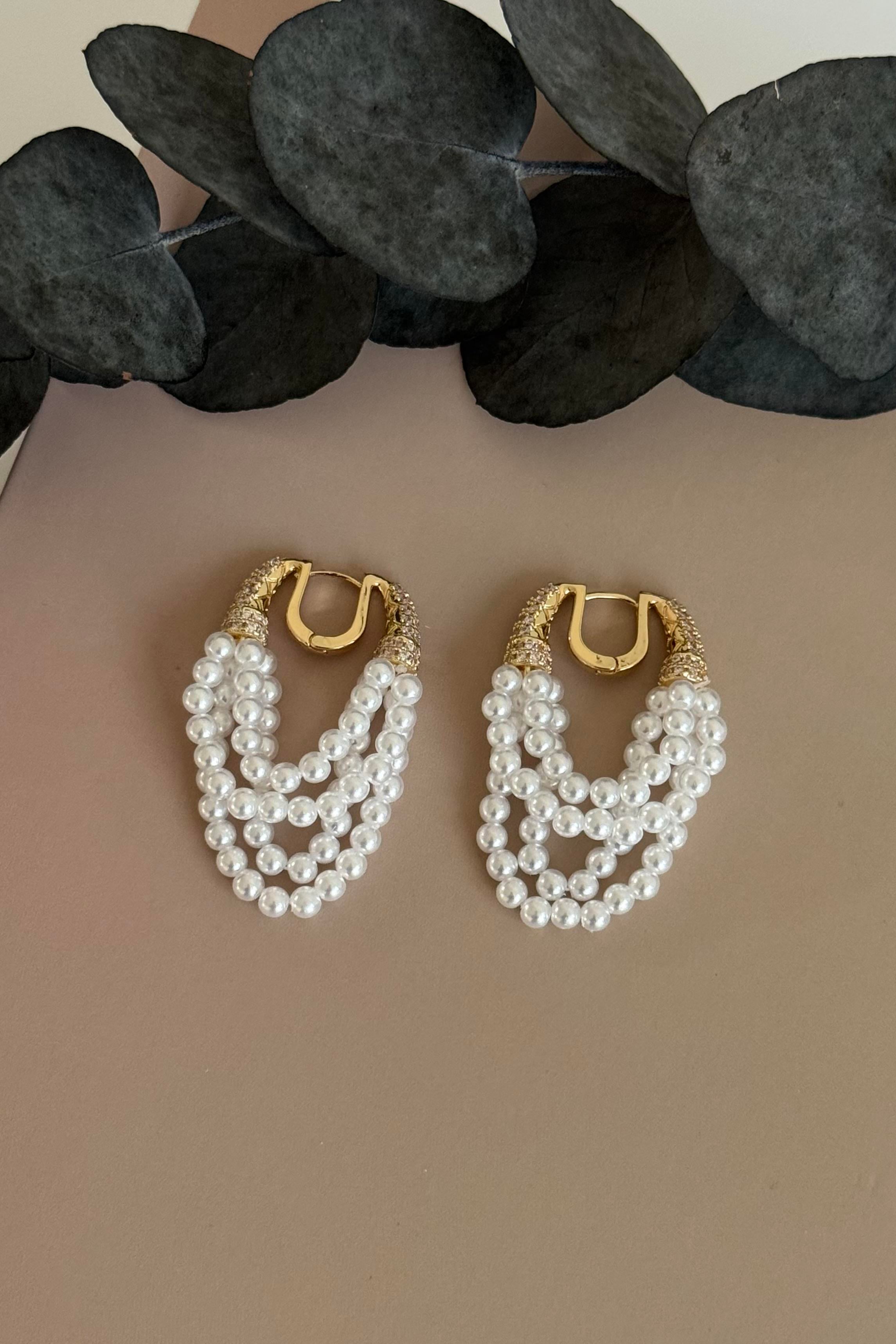 Crystal Pearl Drops Küpe