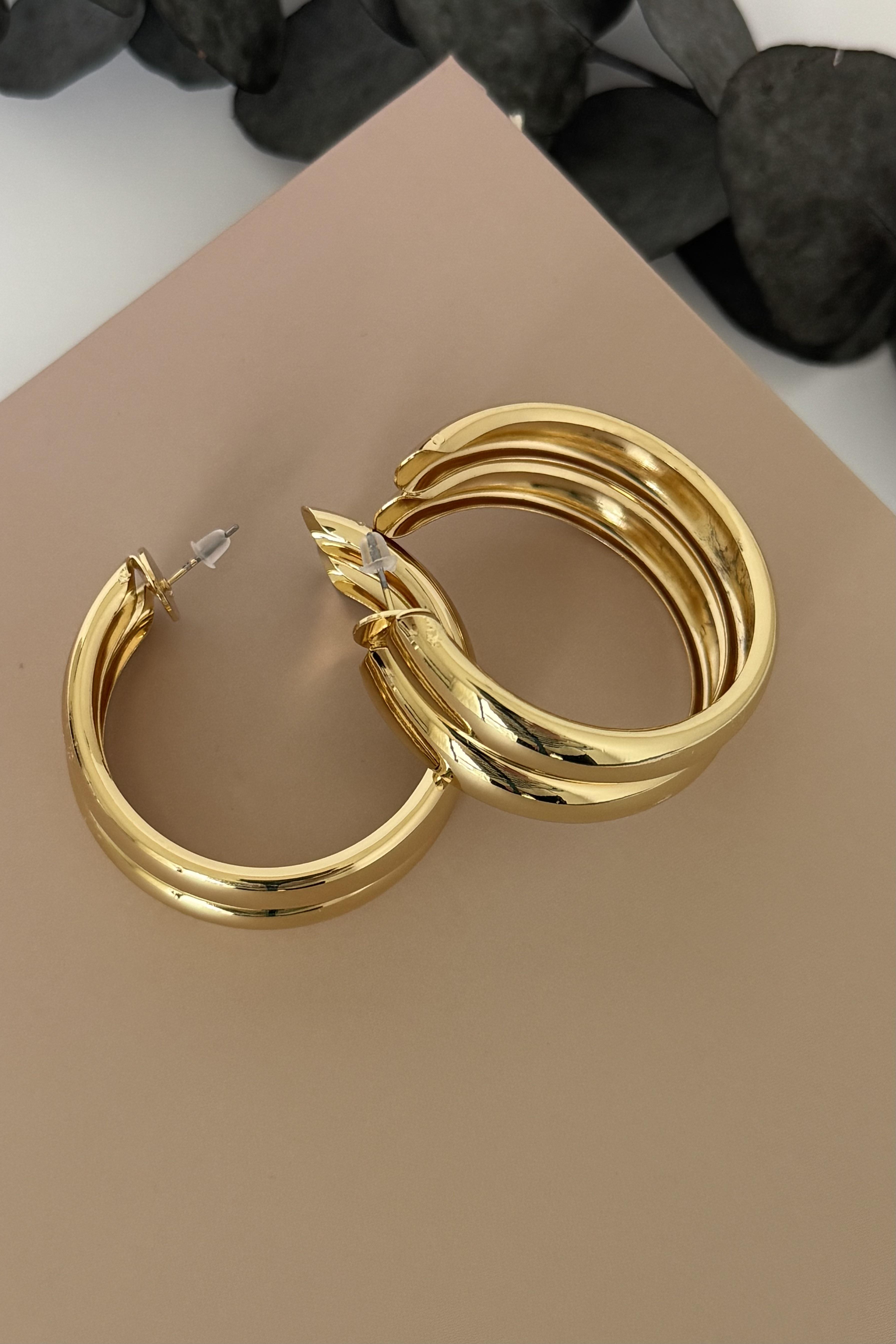 Double Bold Gold Küpe