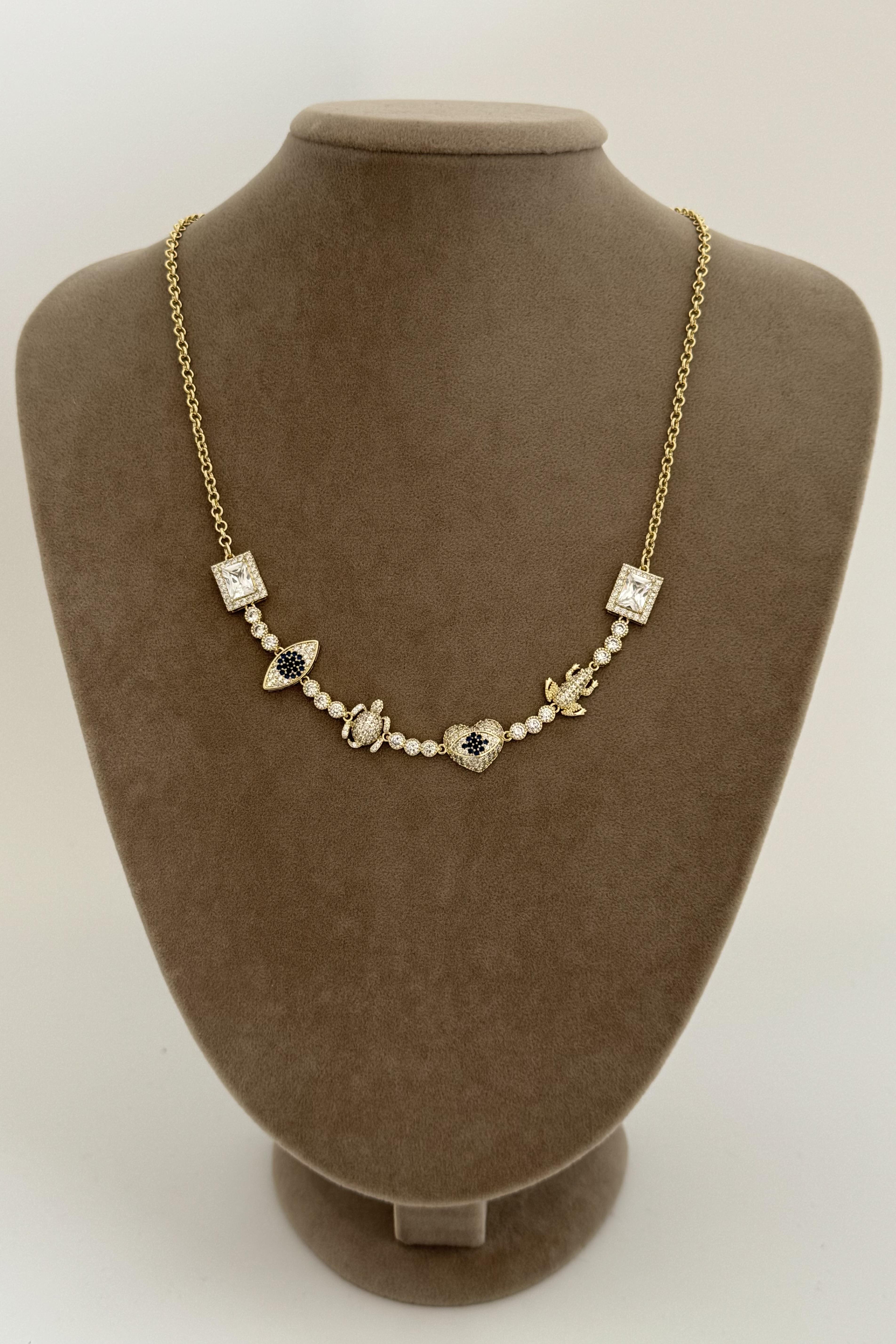 Evil Eye Line Gold Kolye