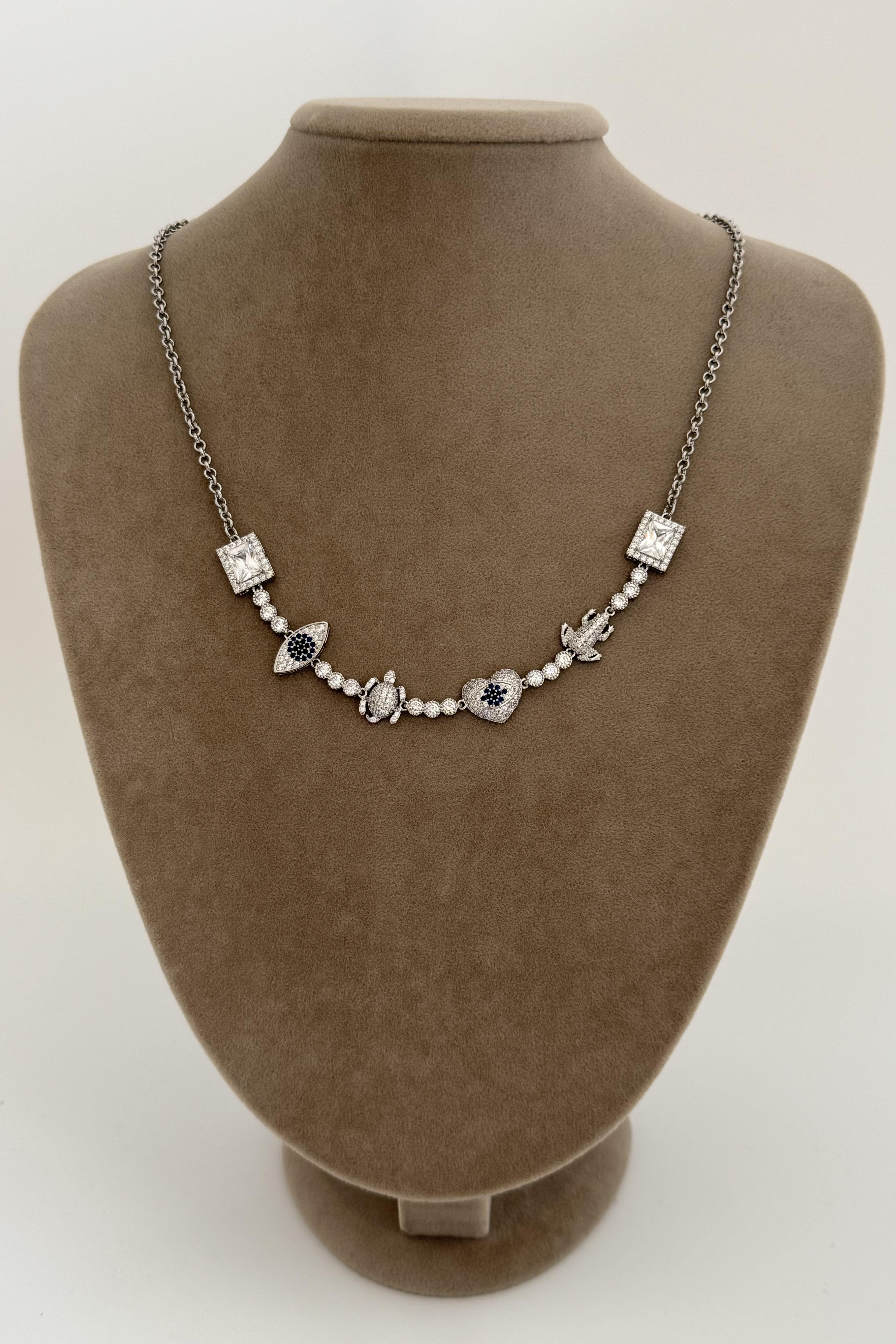 Evil Eye Line Silver Kolye