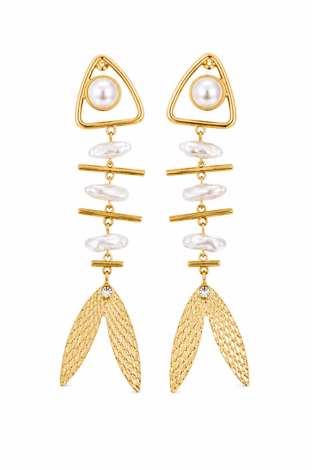 Fish & Pearl Küpe