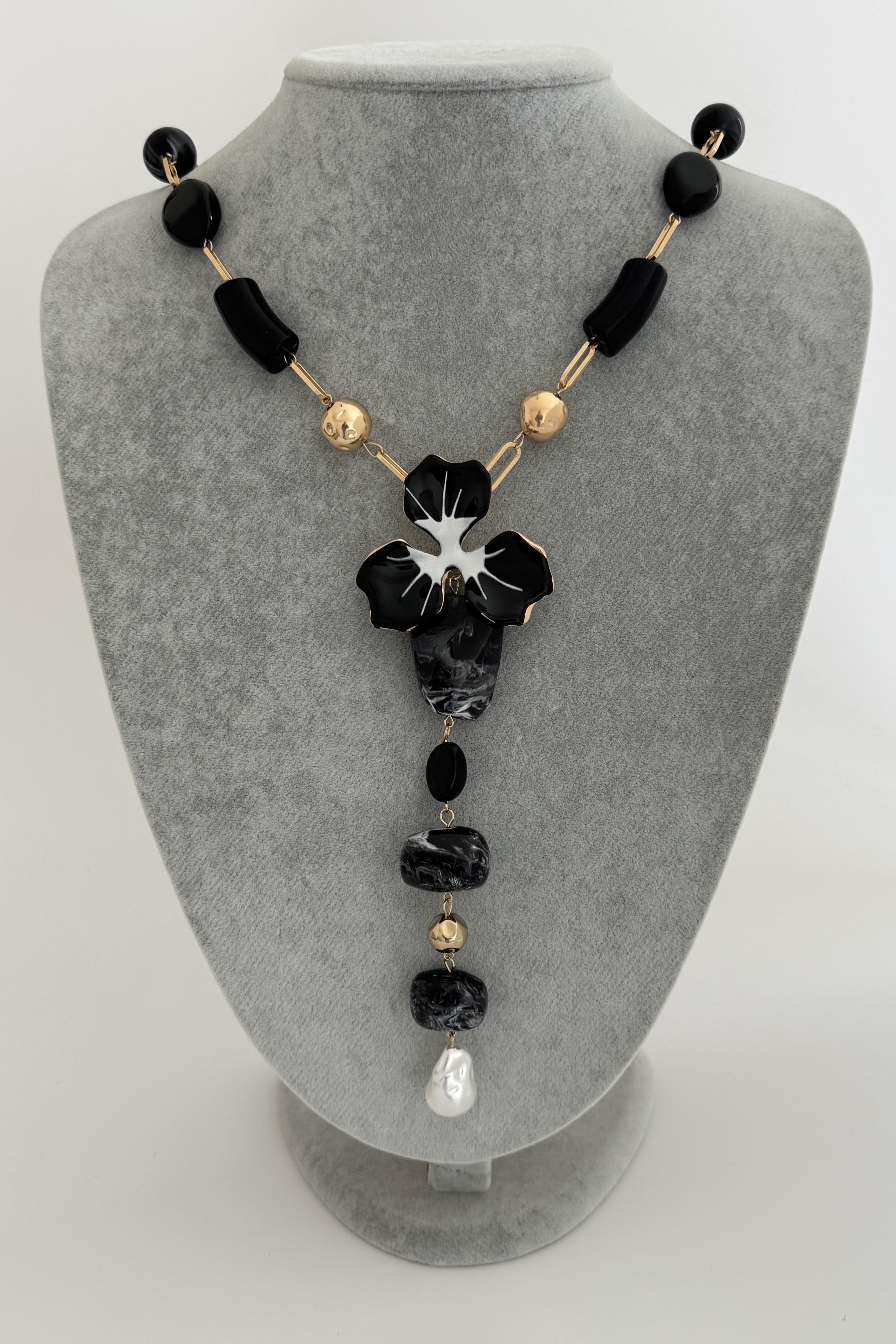 Florax Obsidian Kolye