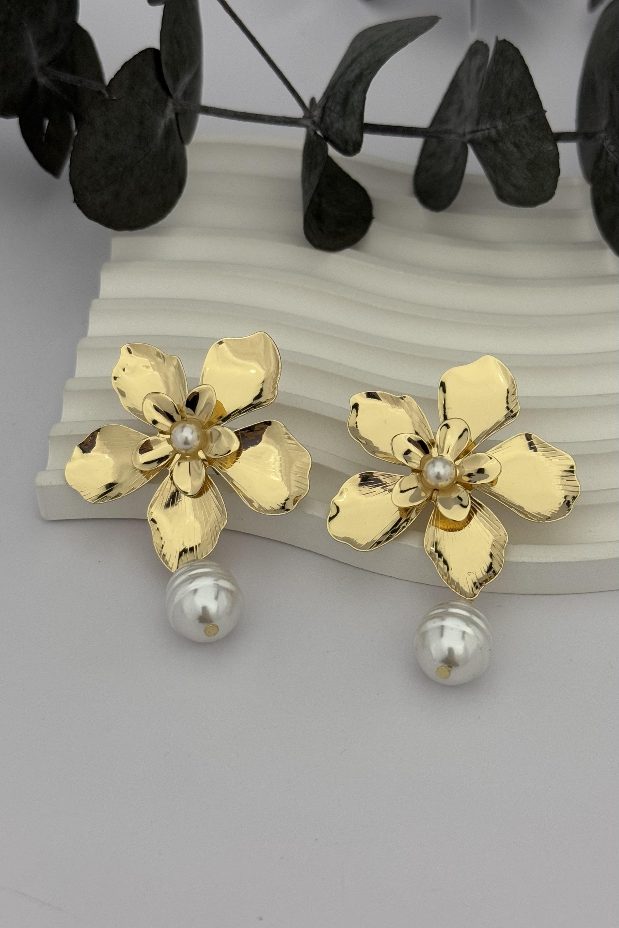Flower Pearl Küpe