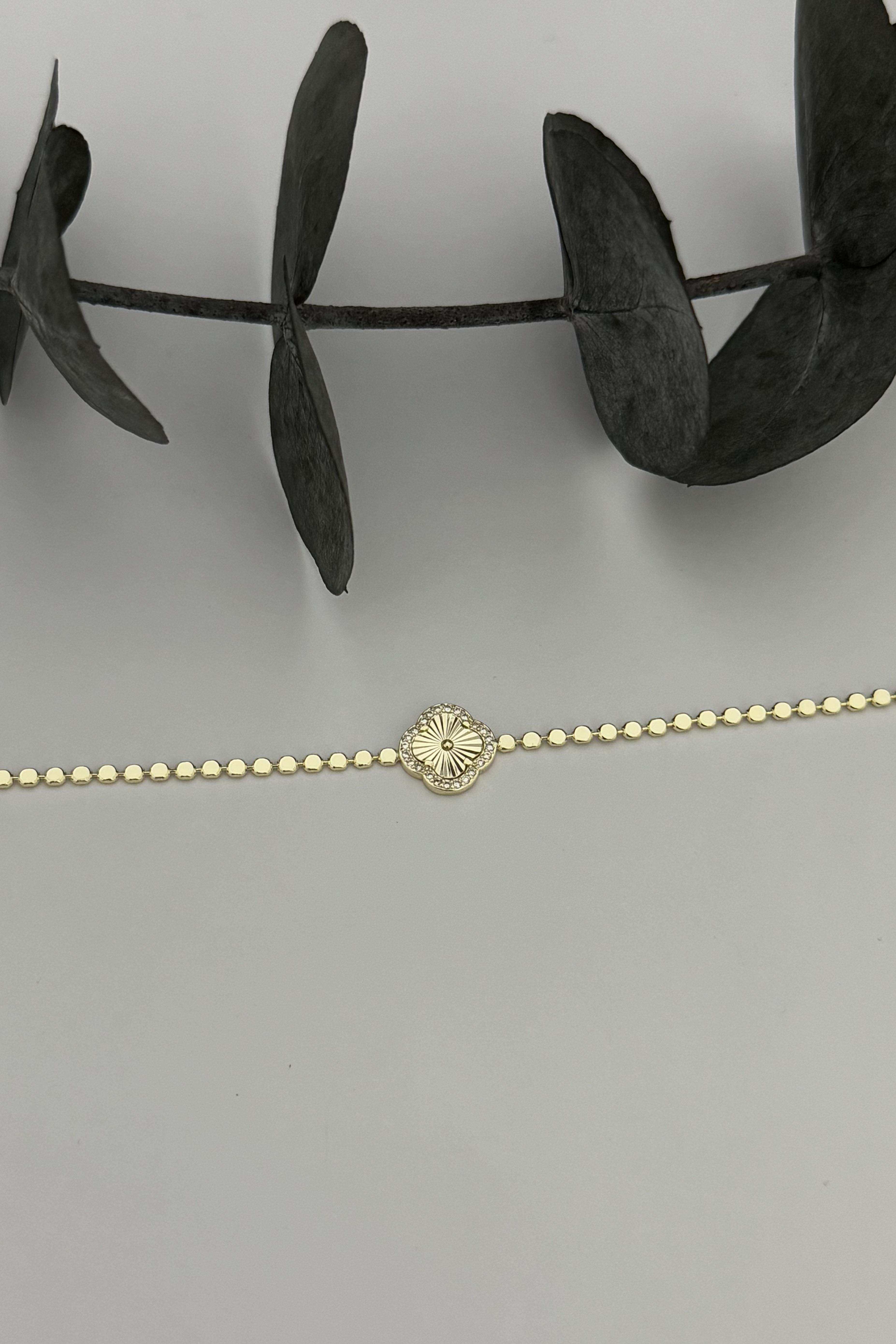 Glamour Clover Gold Bileklik