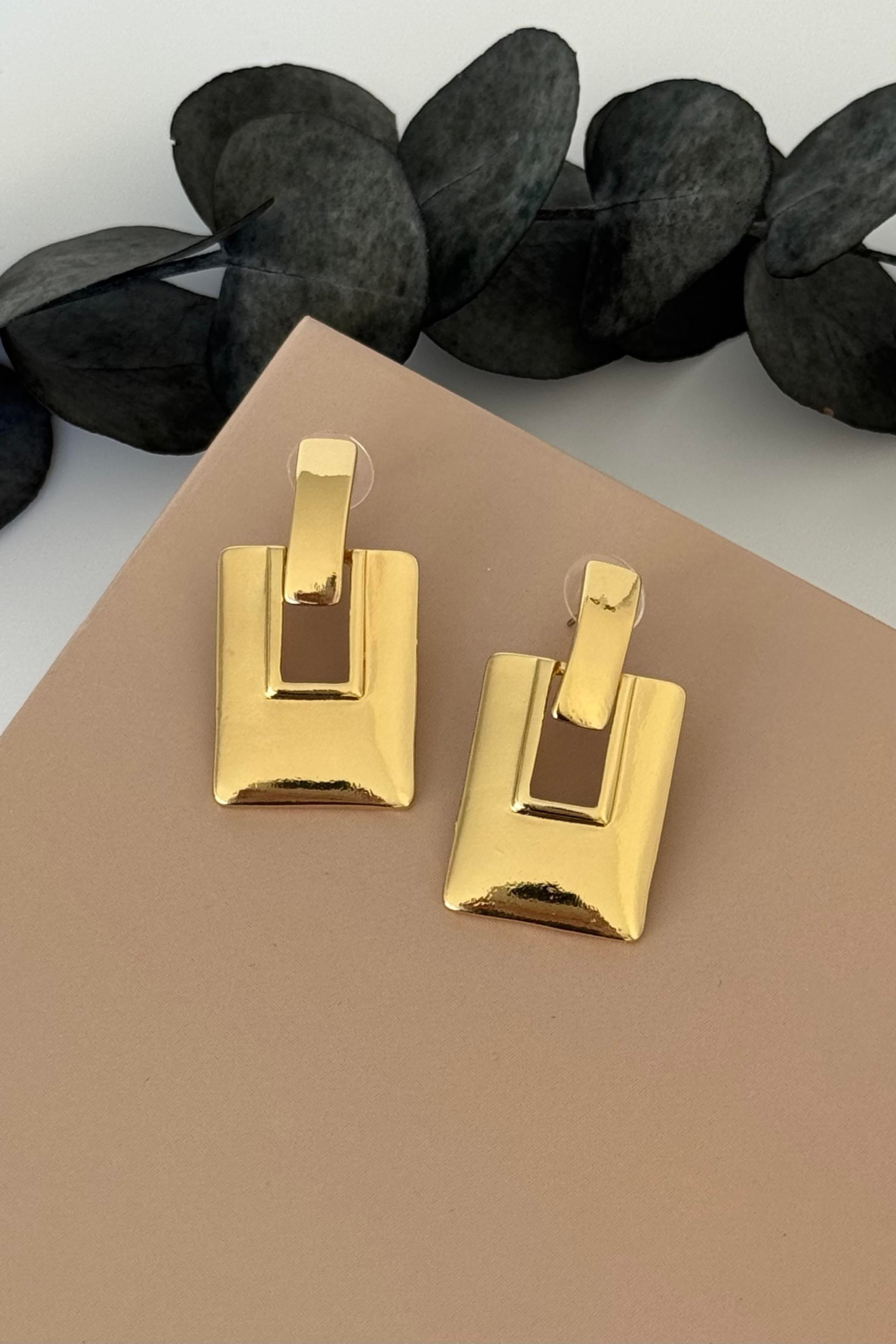 Gold Frame Küpe