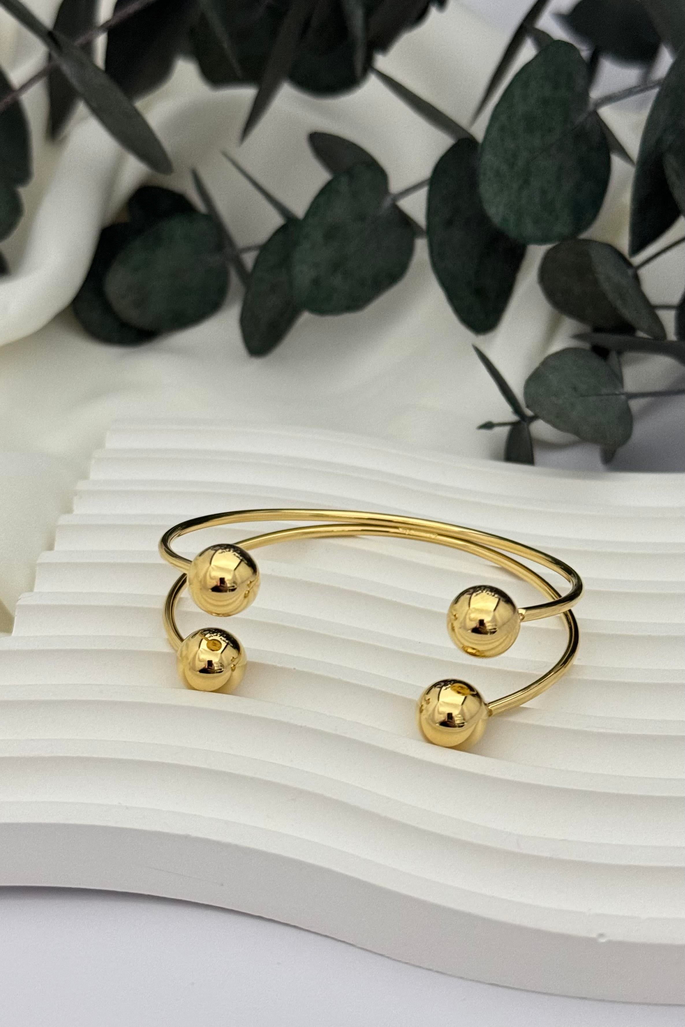 Gold Pearl Kelepçe Bileklik