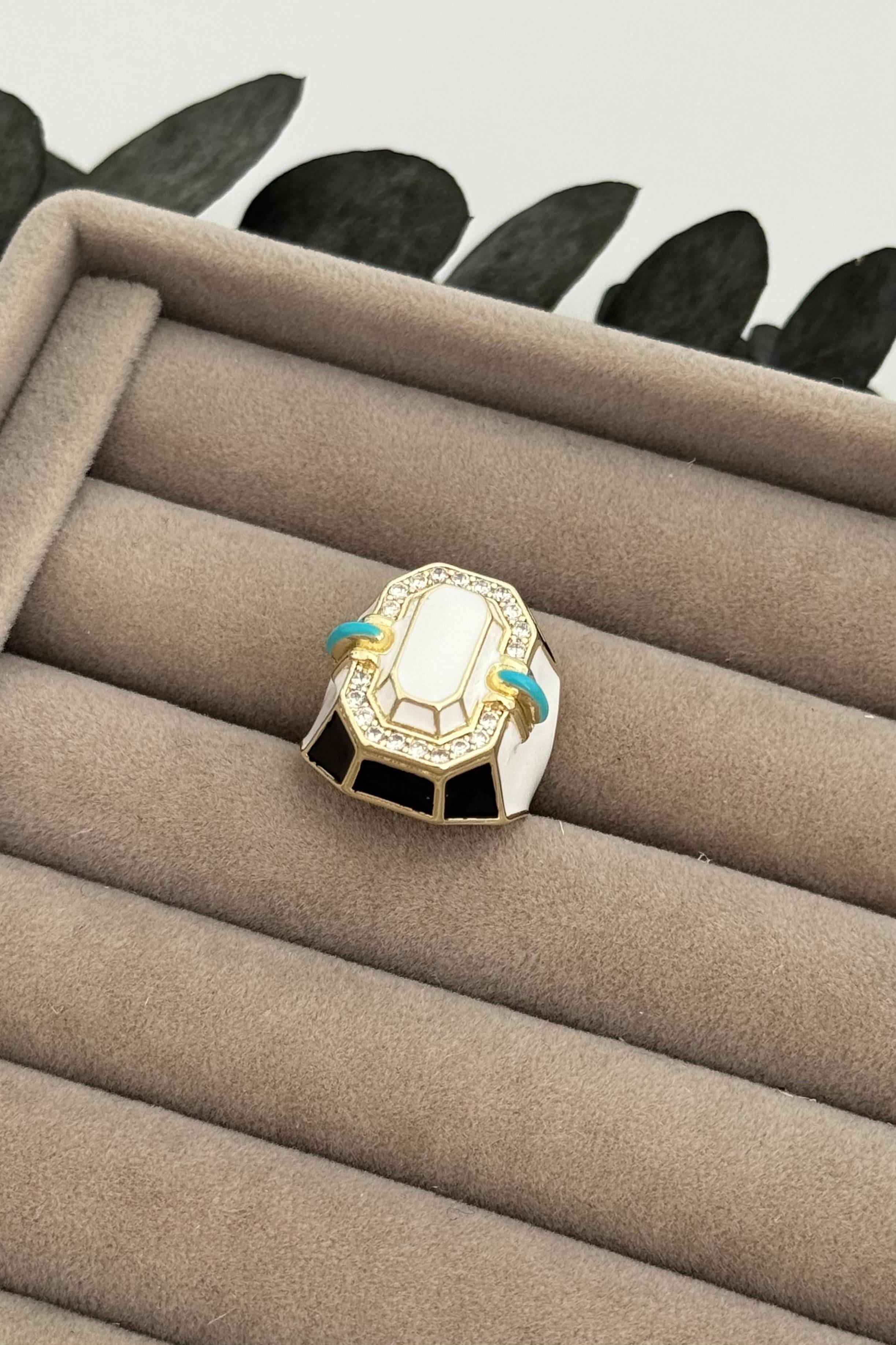 Gotham Signet Beyaz Yüzük