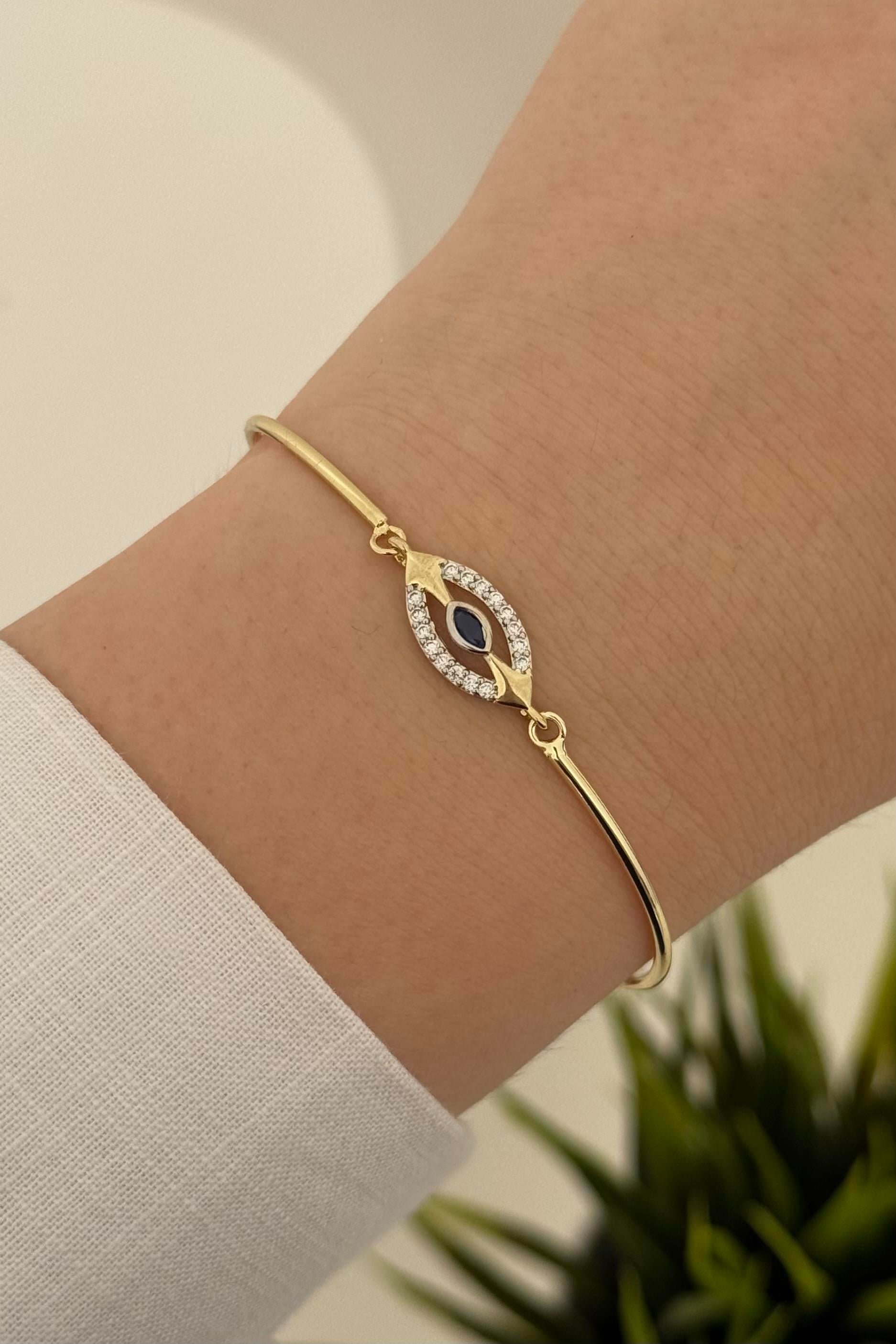 Göz Motifli Kelepçe Bileklik