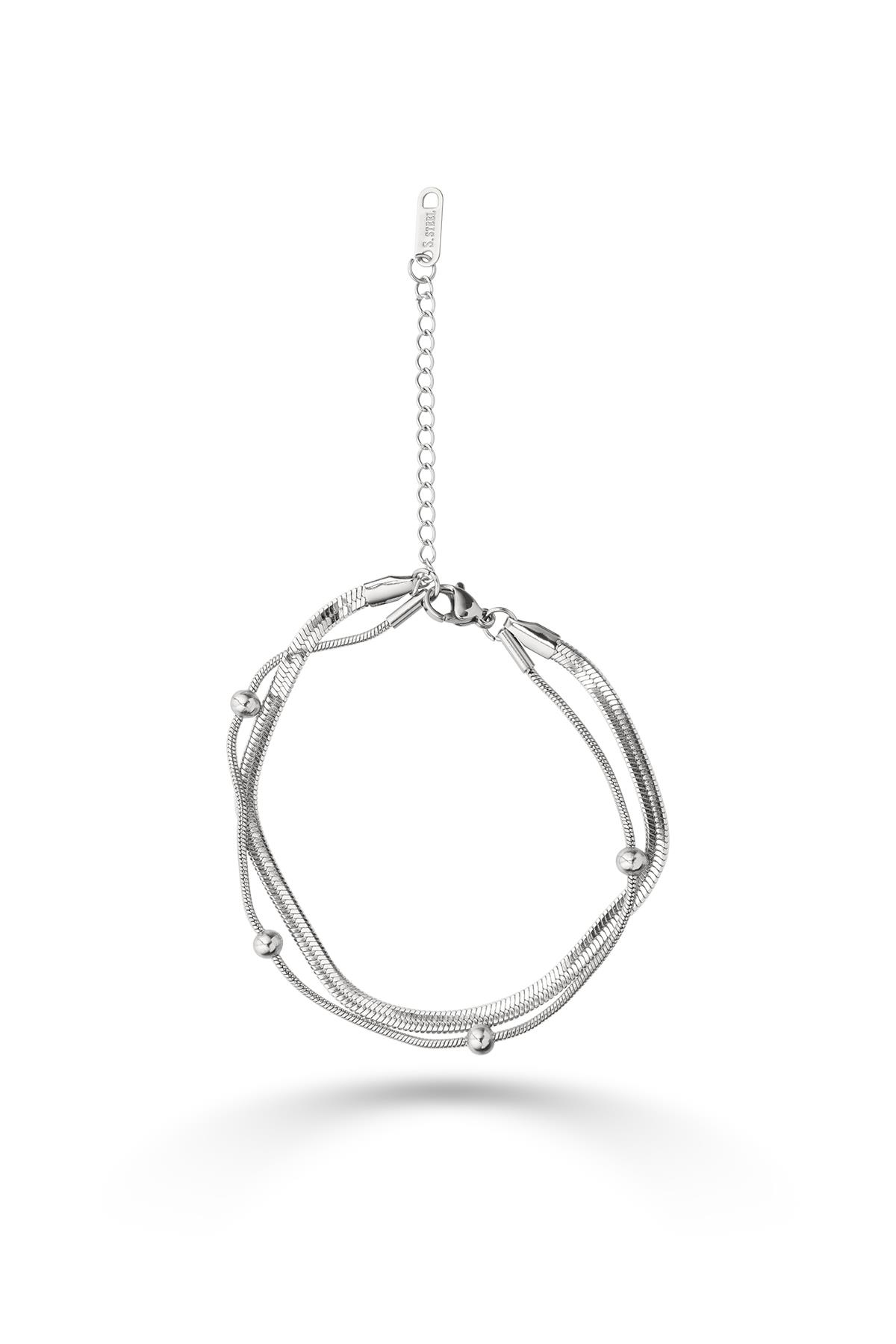 İtalyan Ve Dorika Silver Çelik Bileklik