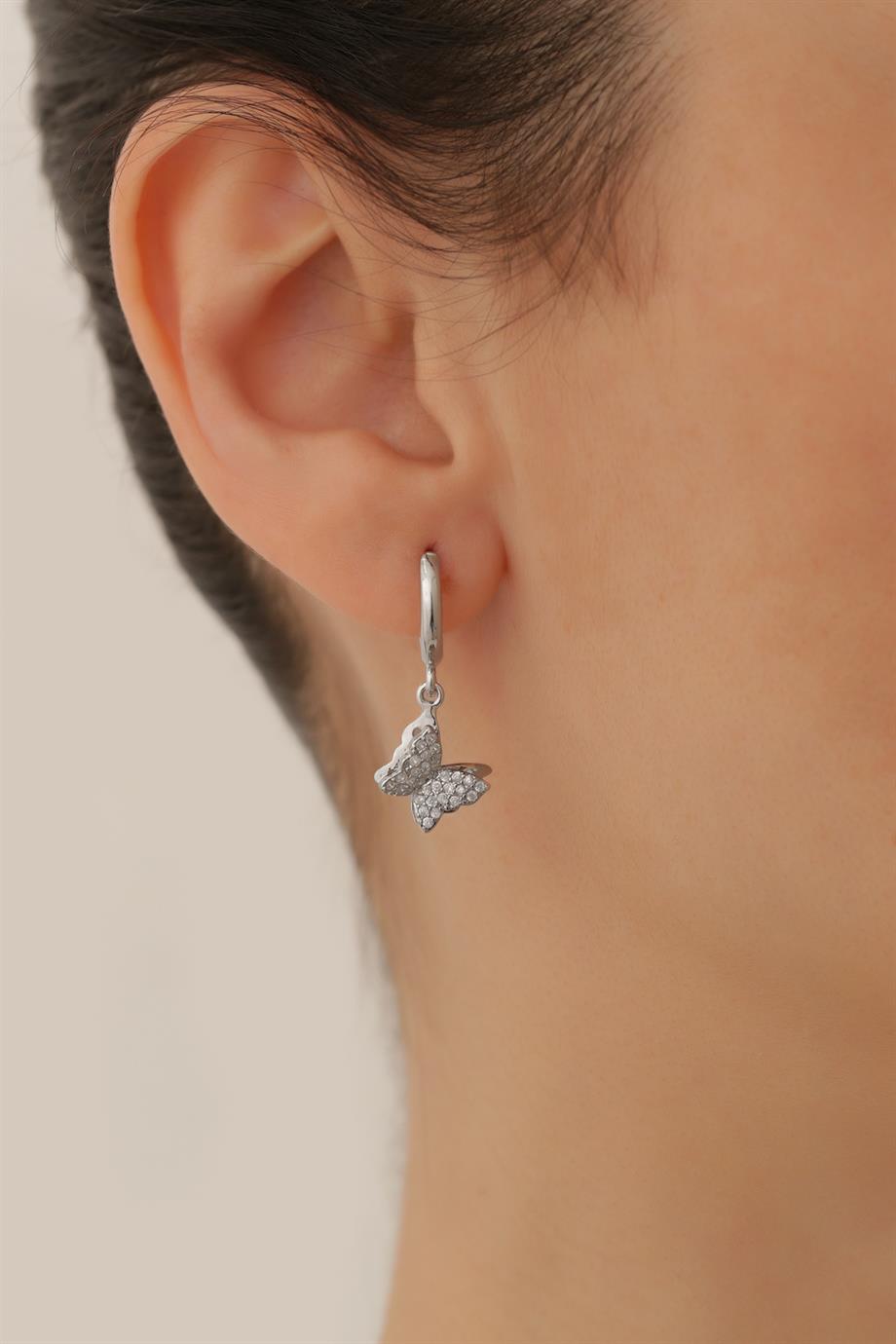 Kelebek Silver Küpe