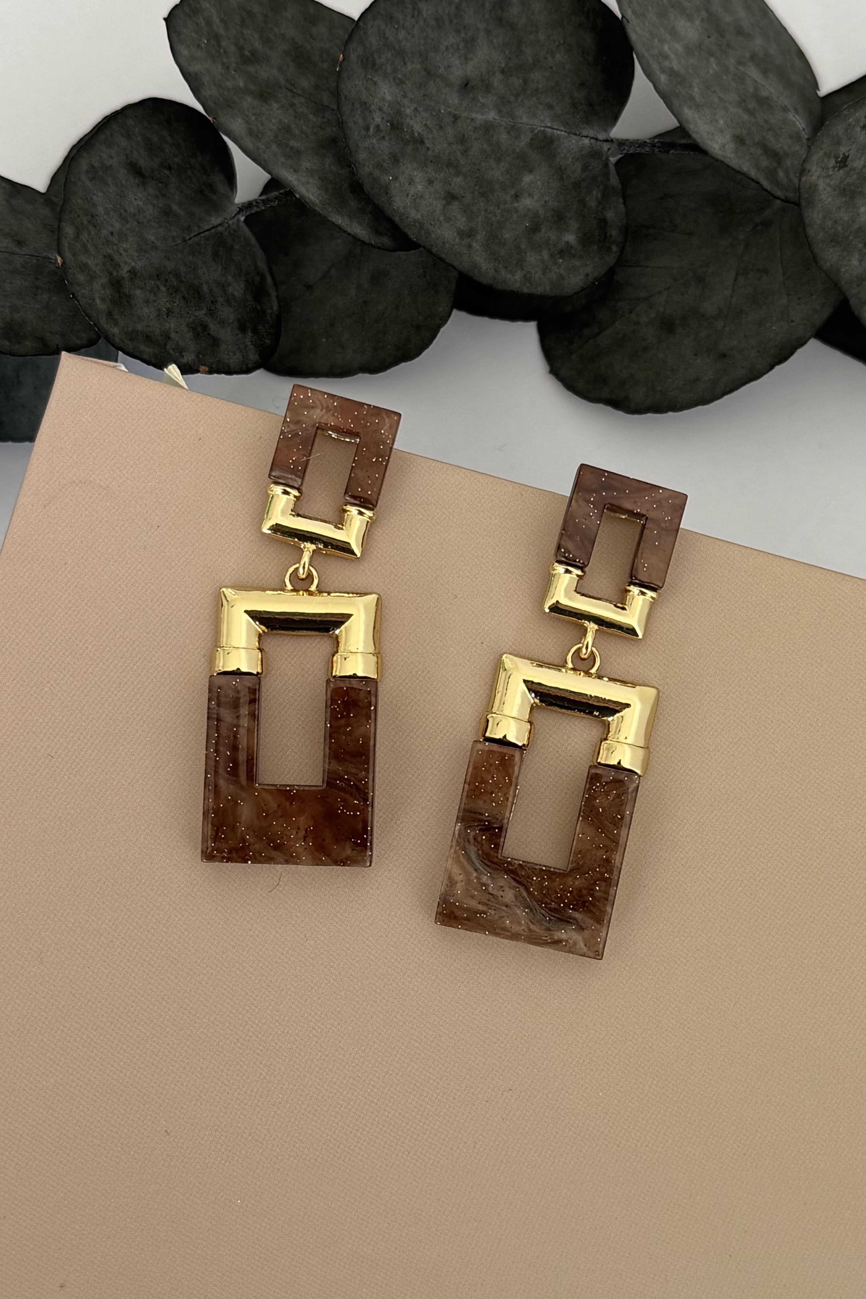 Keystone Gold Kahverengi Küpe