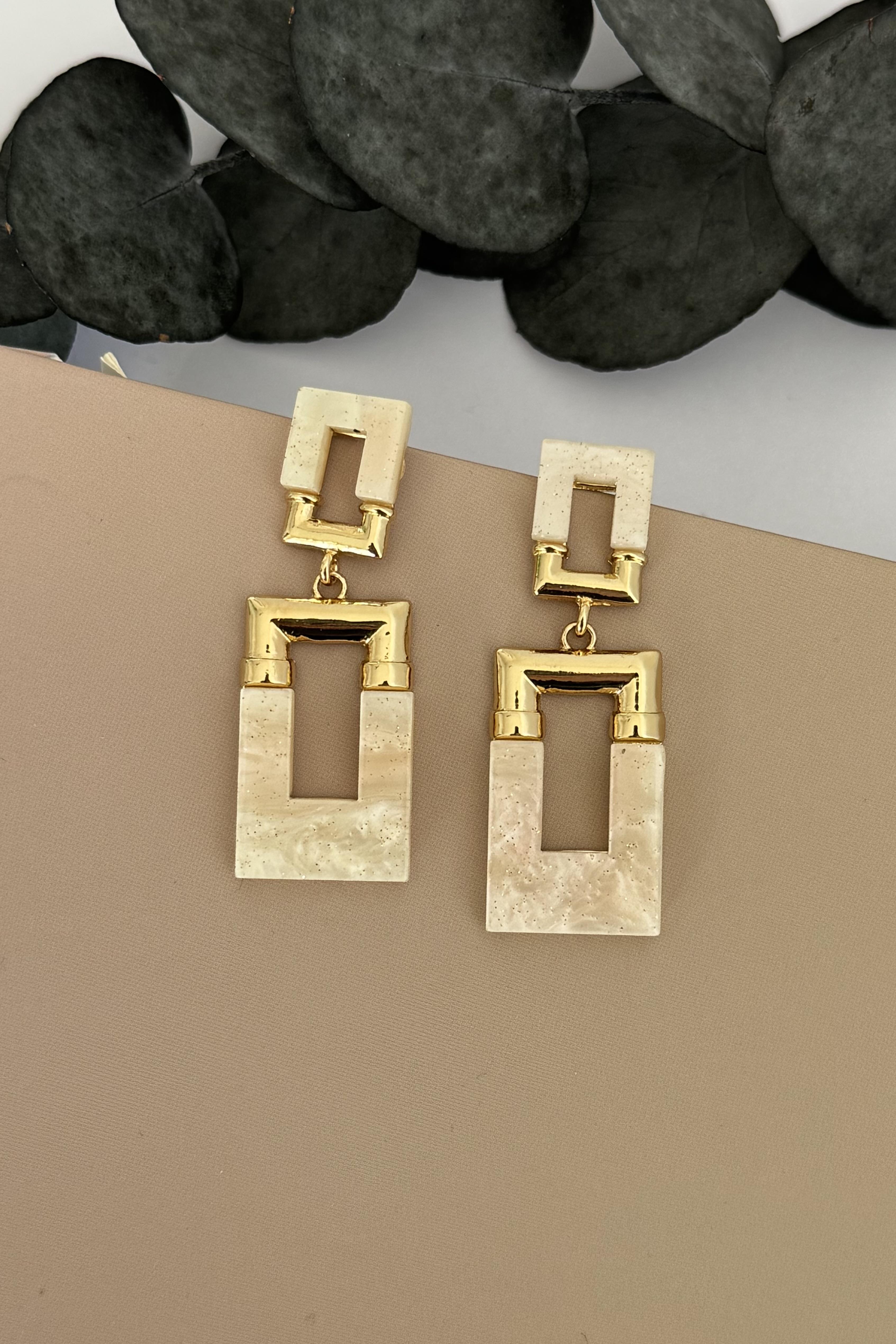 Keystone Gold Krem Küpe