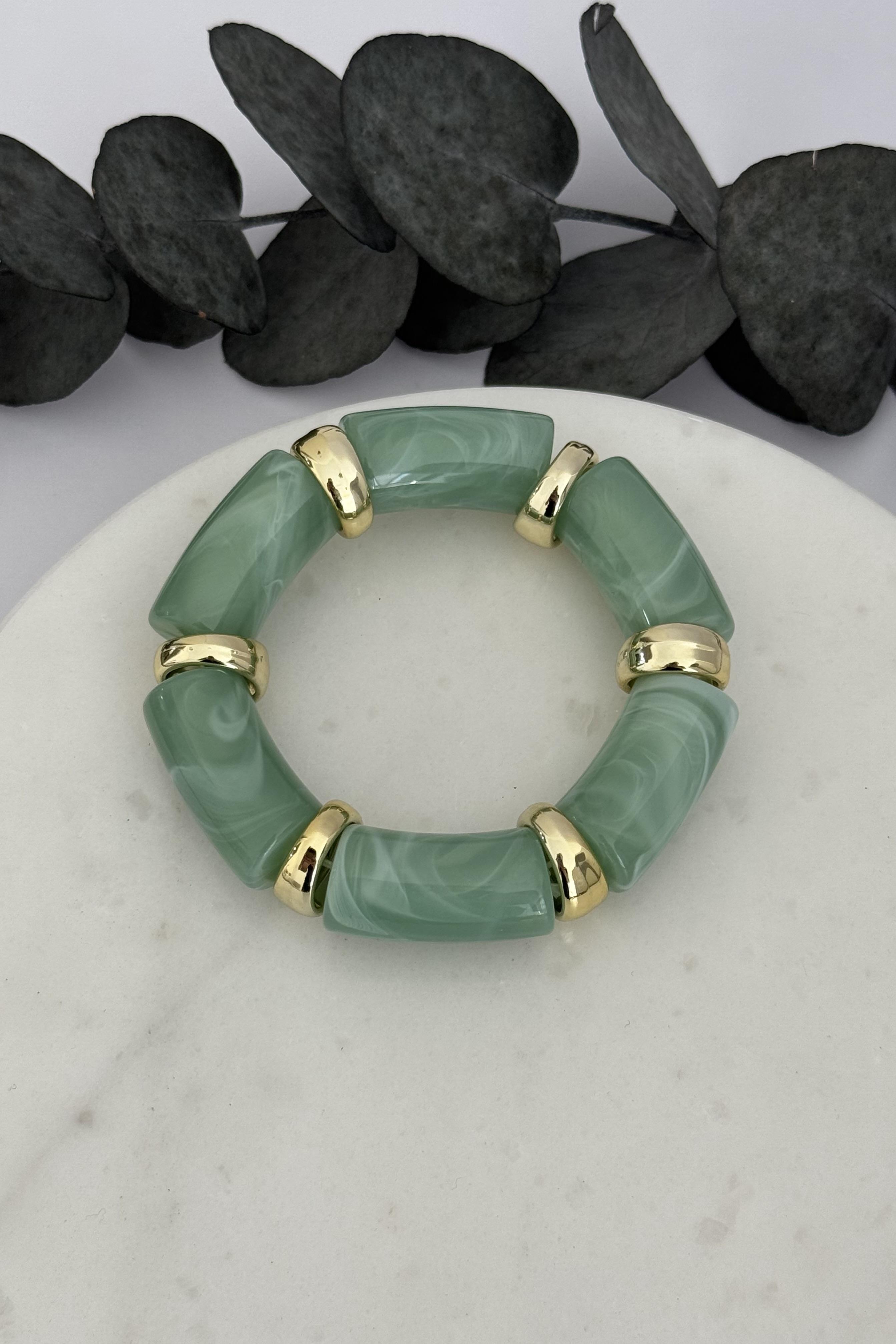 Lastikli Renkli Taşlı Bileklik