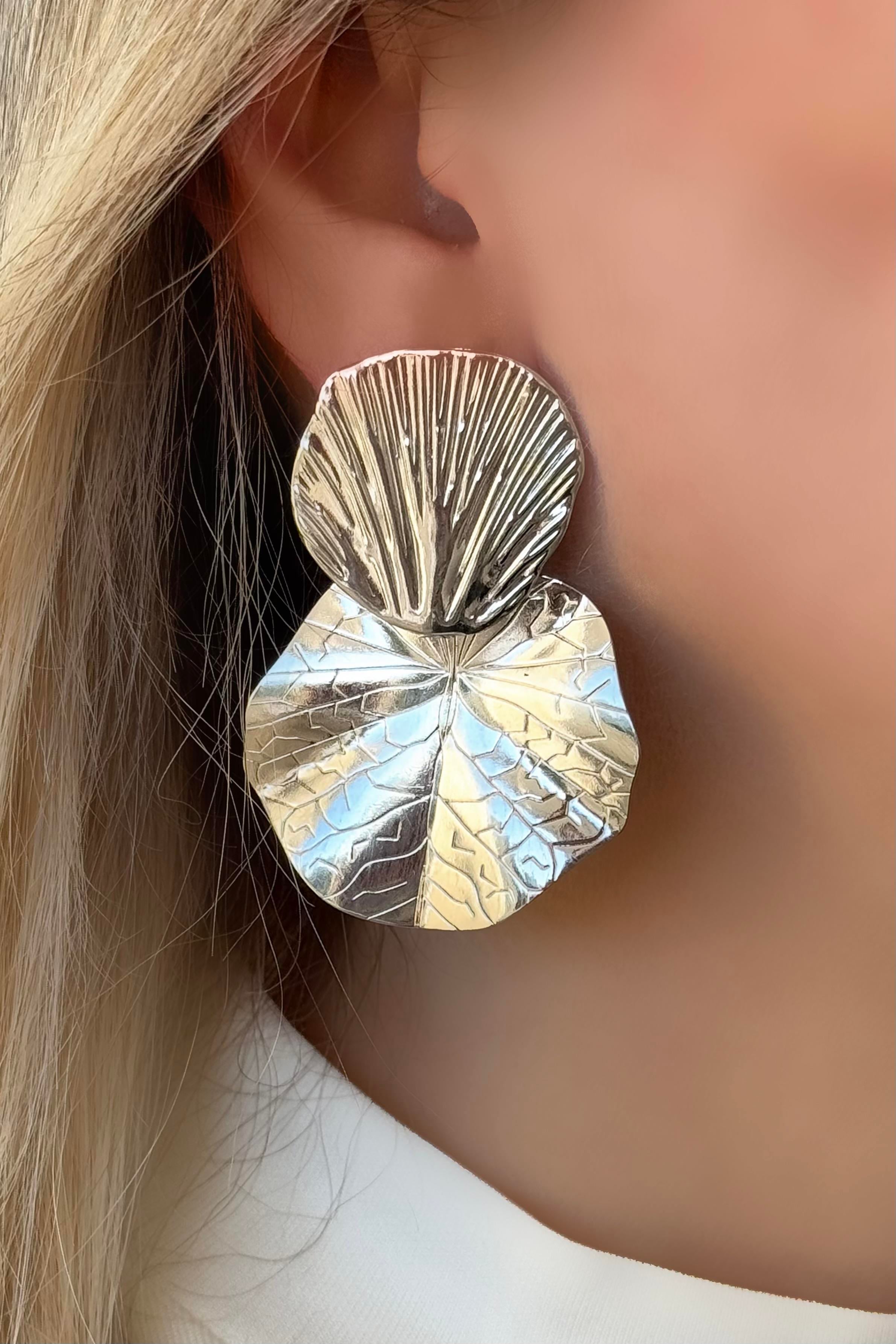 Leaf Silver Küpe