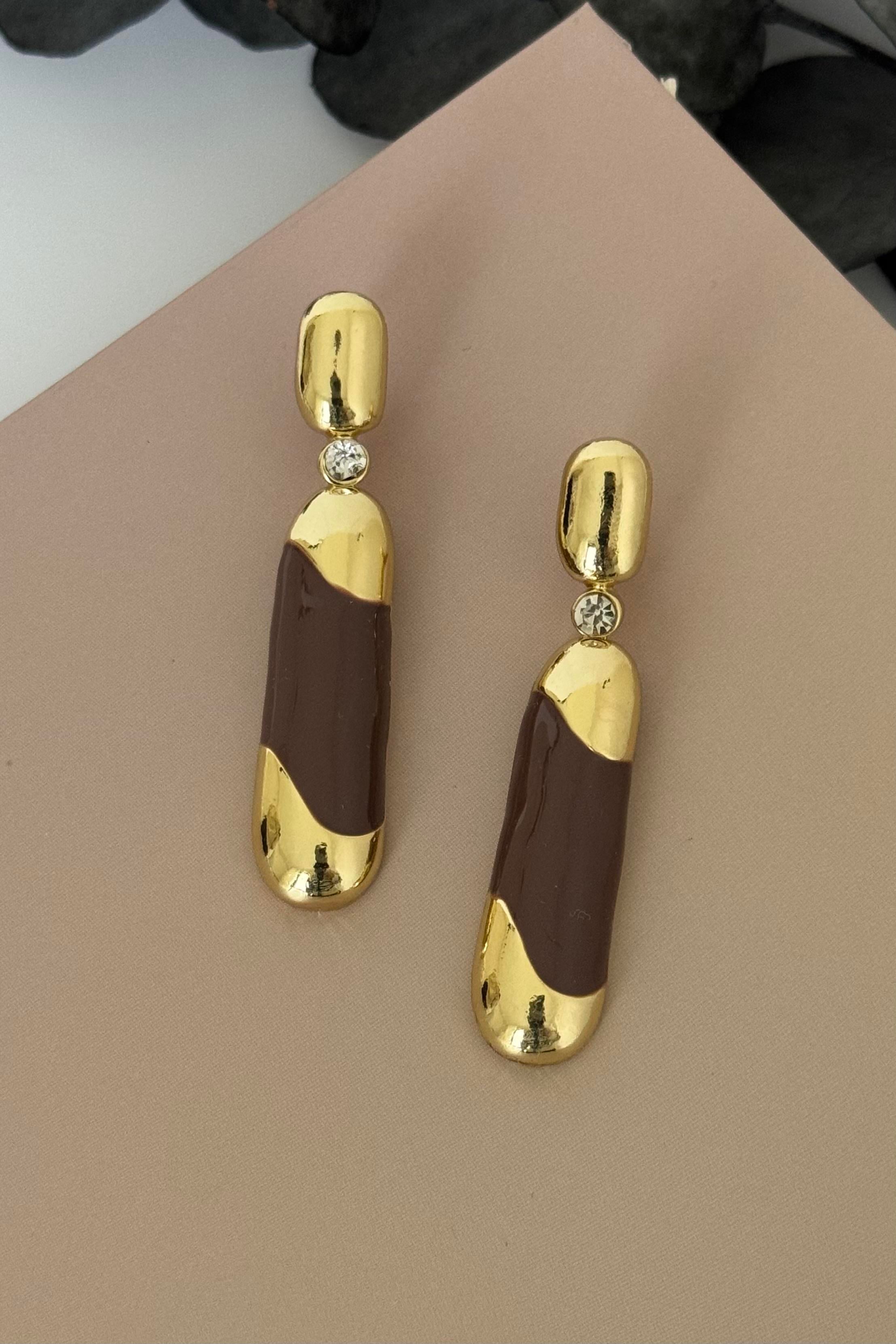 Lustre Kahverengi Küpe