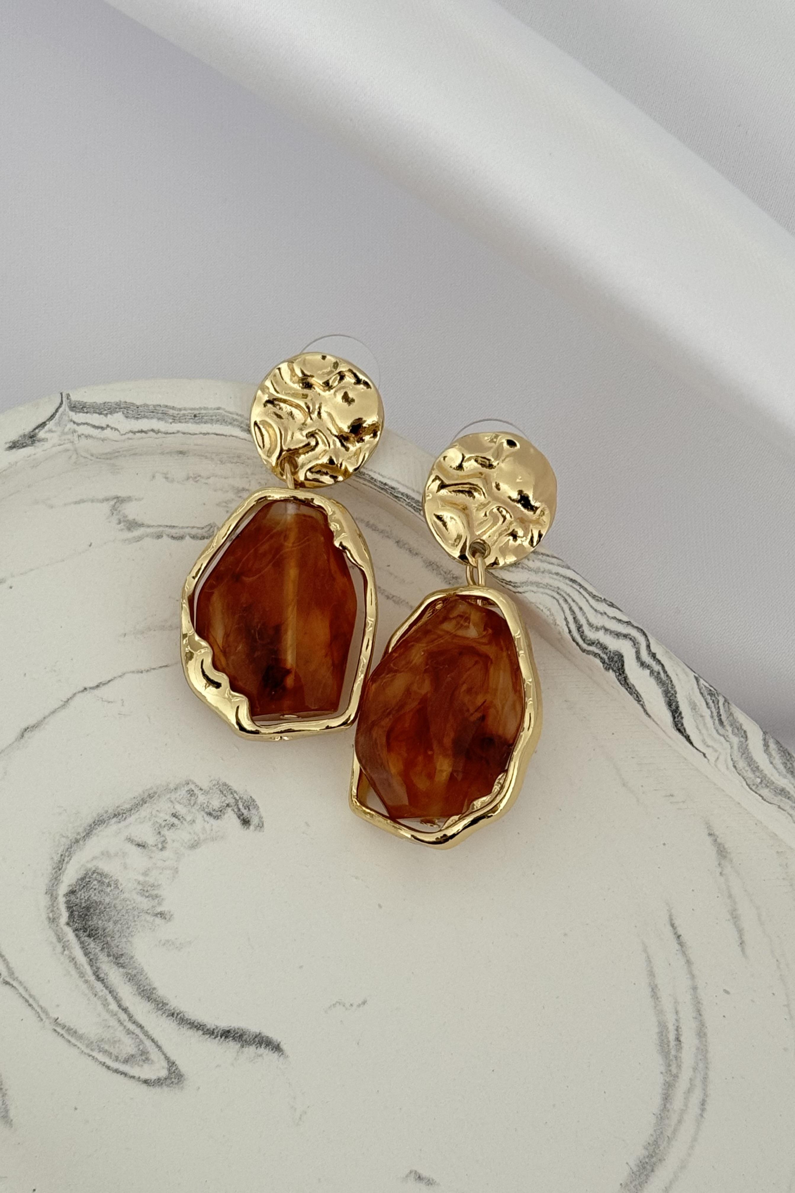 Mood Light Brown Küpe