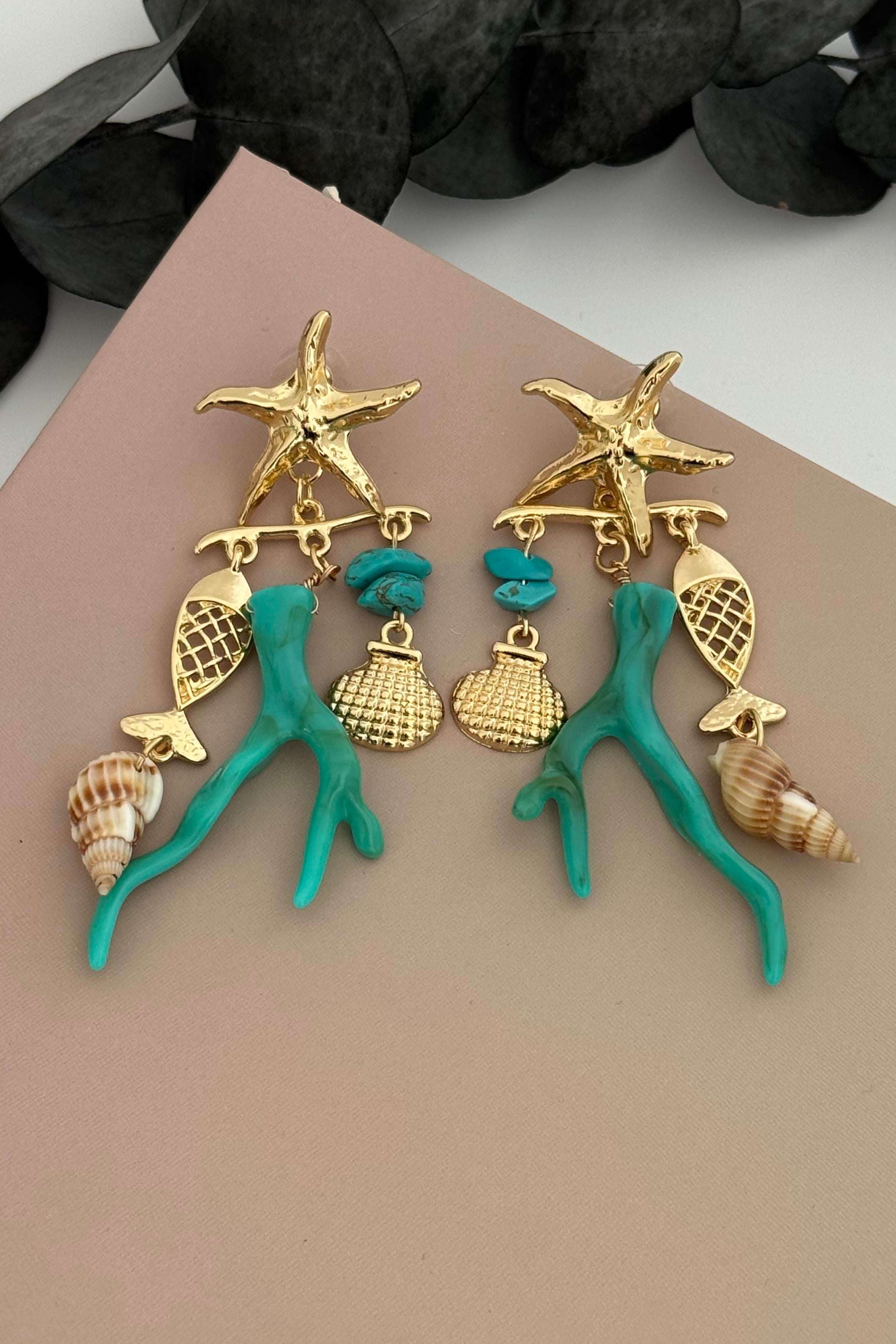 Ocean Charms Yeşil Küpe
