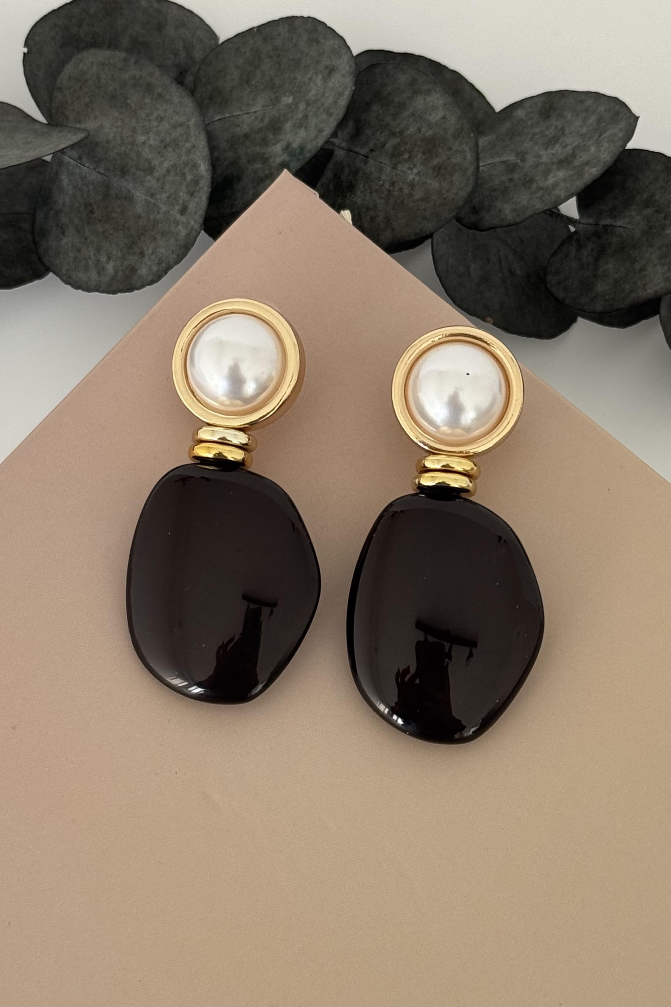 Opal Siyah Küpe