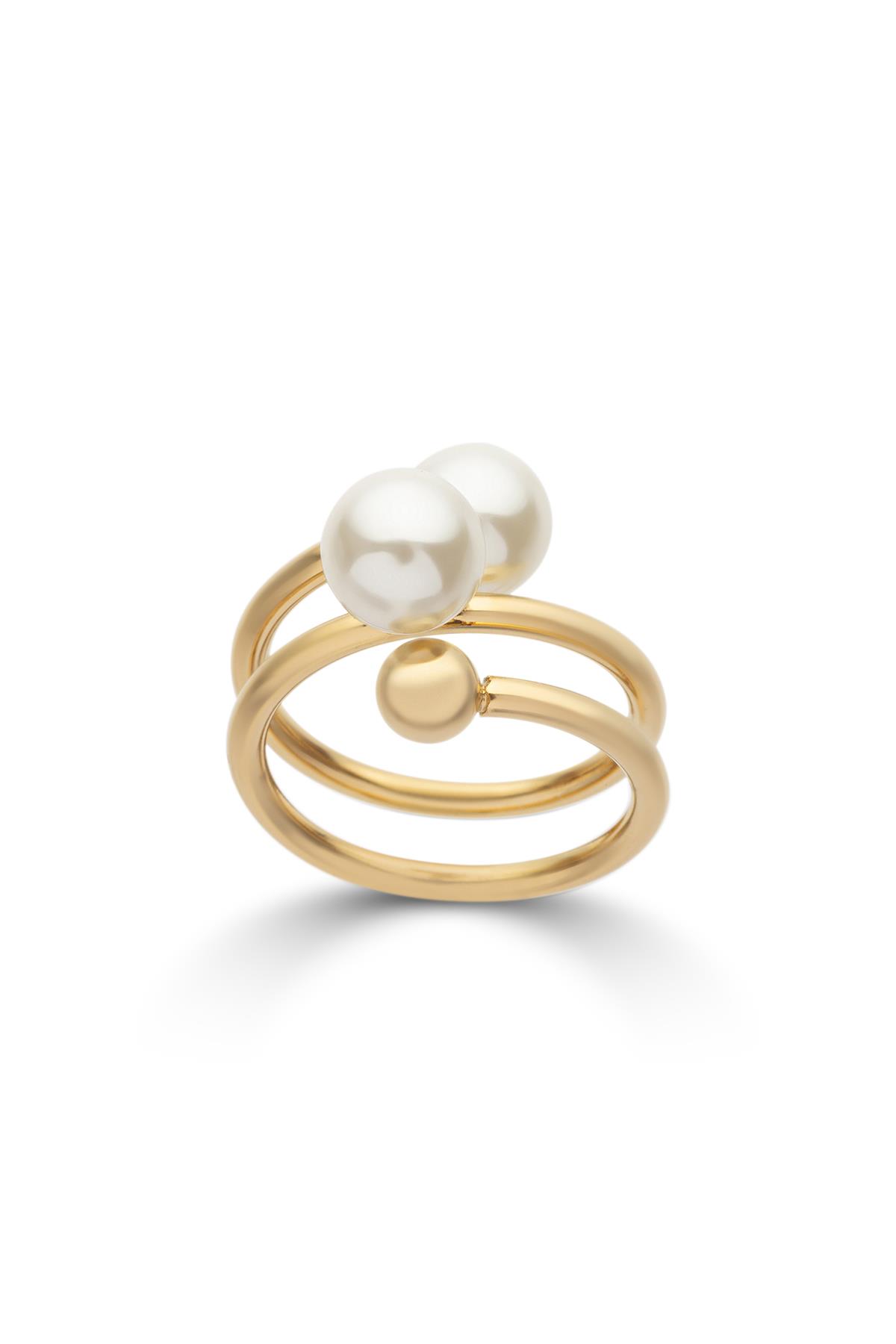 Pearl Gold Çelik Yüzük
