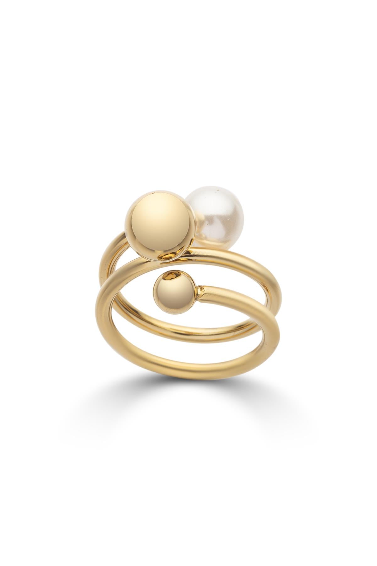Pearl Gold Çelik Yüzük