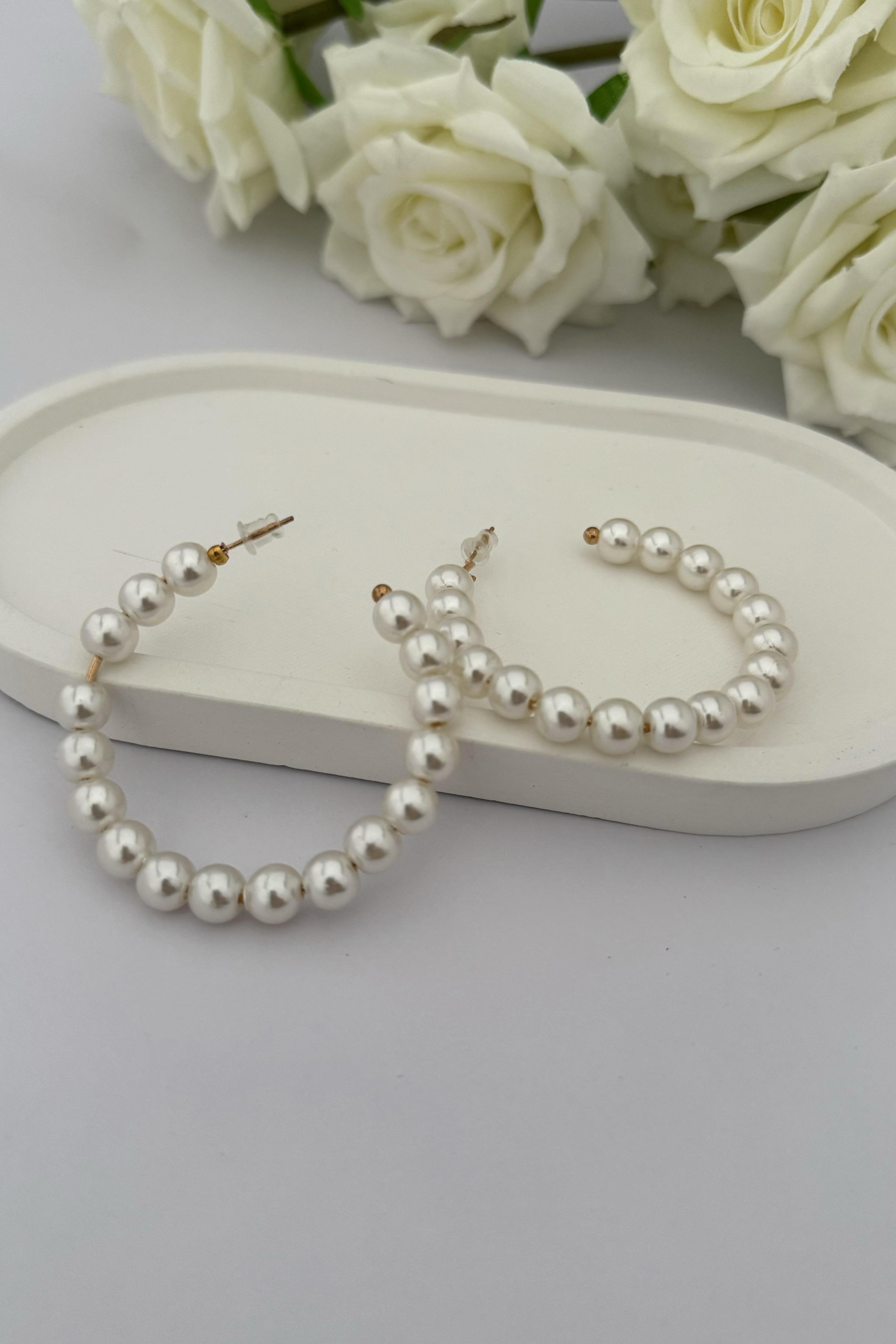 Pearl Hoop Küpe