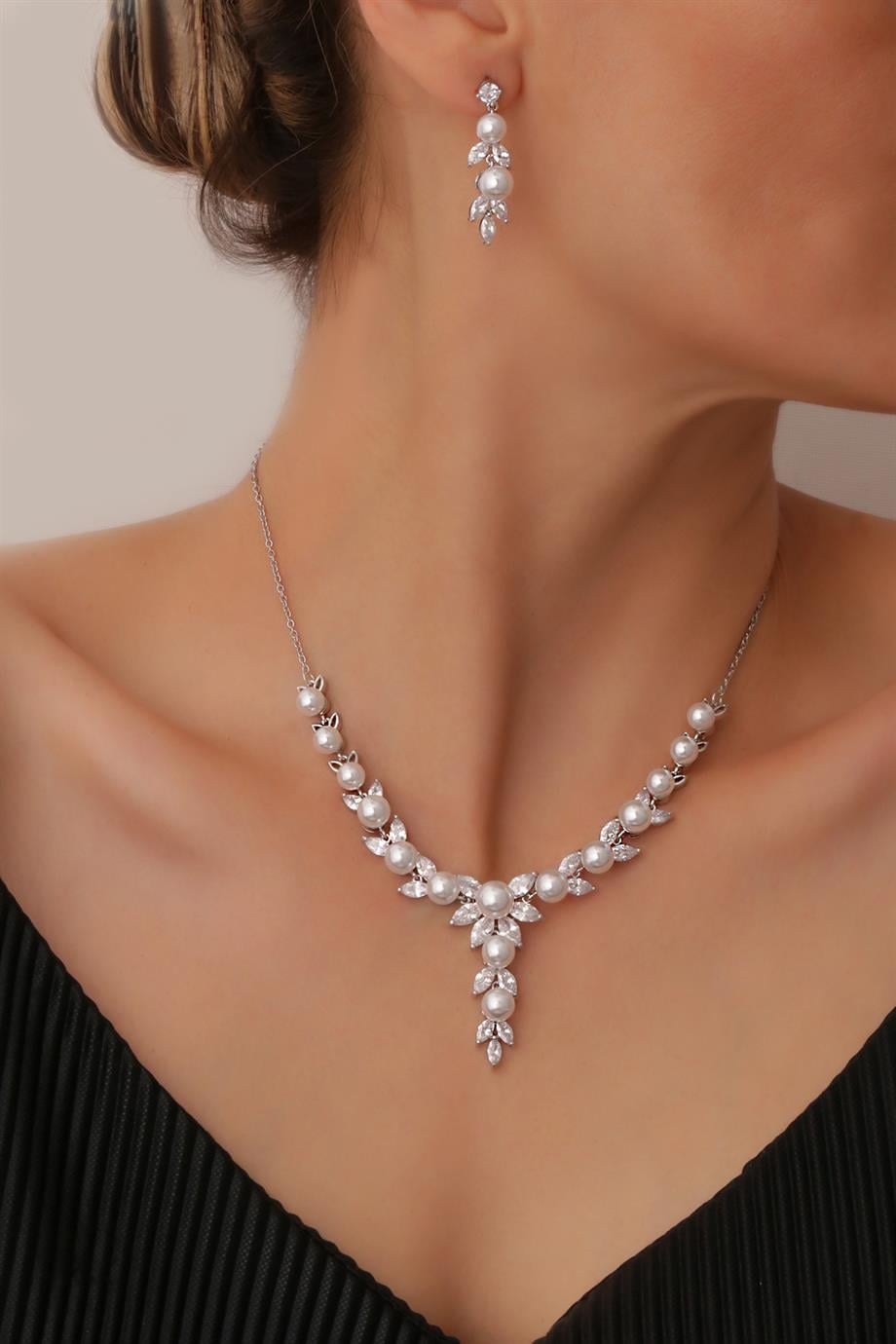 Pearl Kolye-Küpe Set