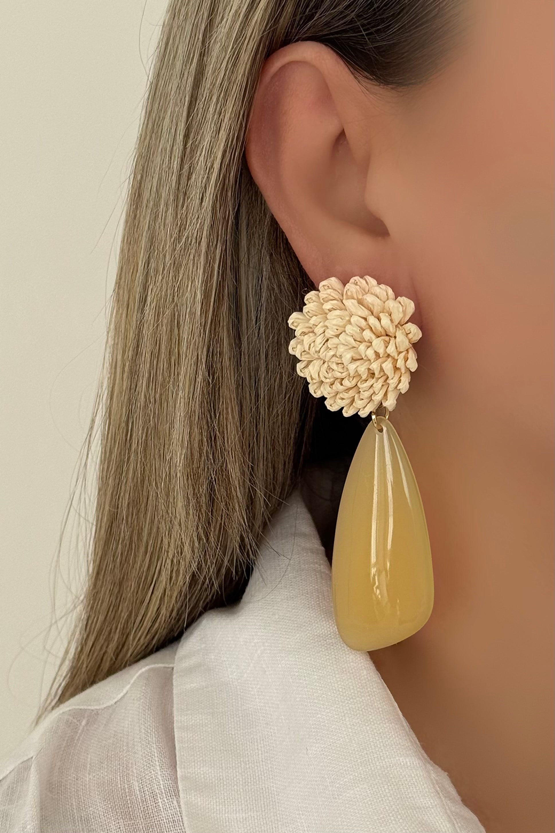 Raffia Bloom Honey Küpe