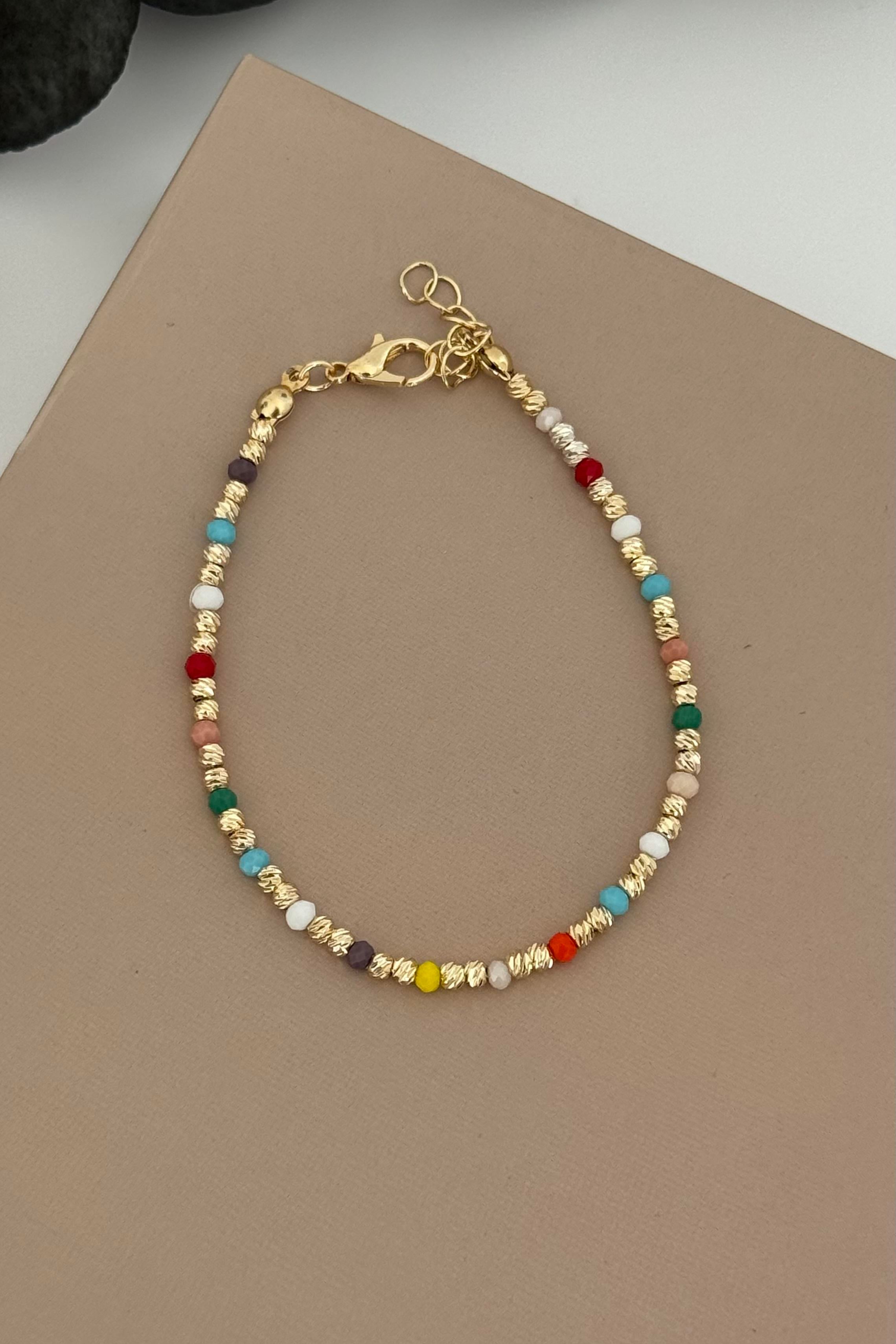 Renkli Ve Gold Dorika Bileklik