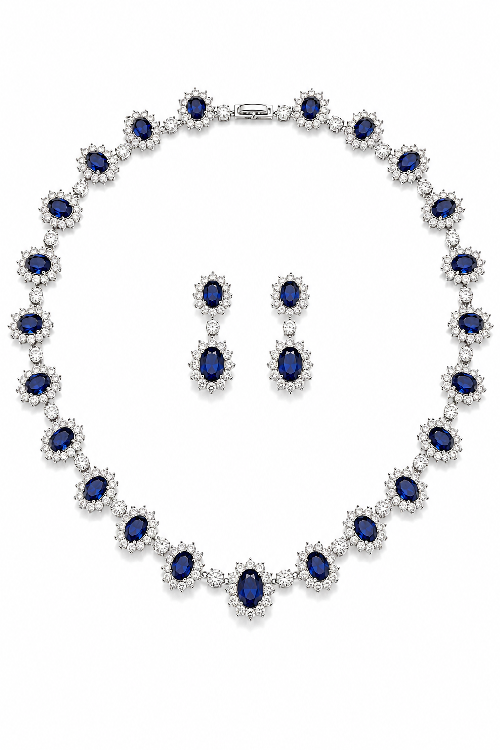 Royal Sapphire Kolye-Küpe Set