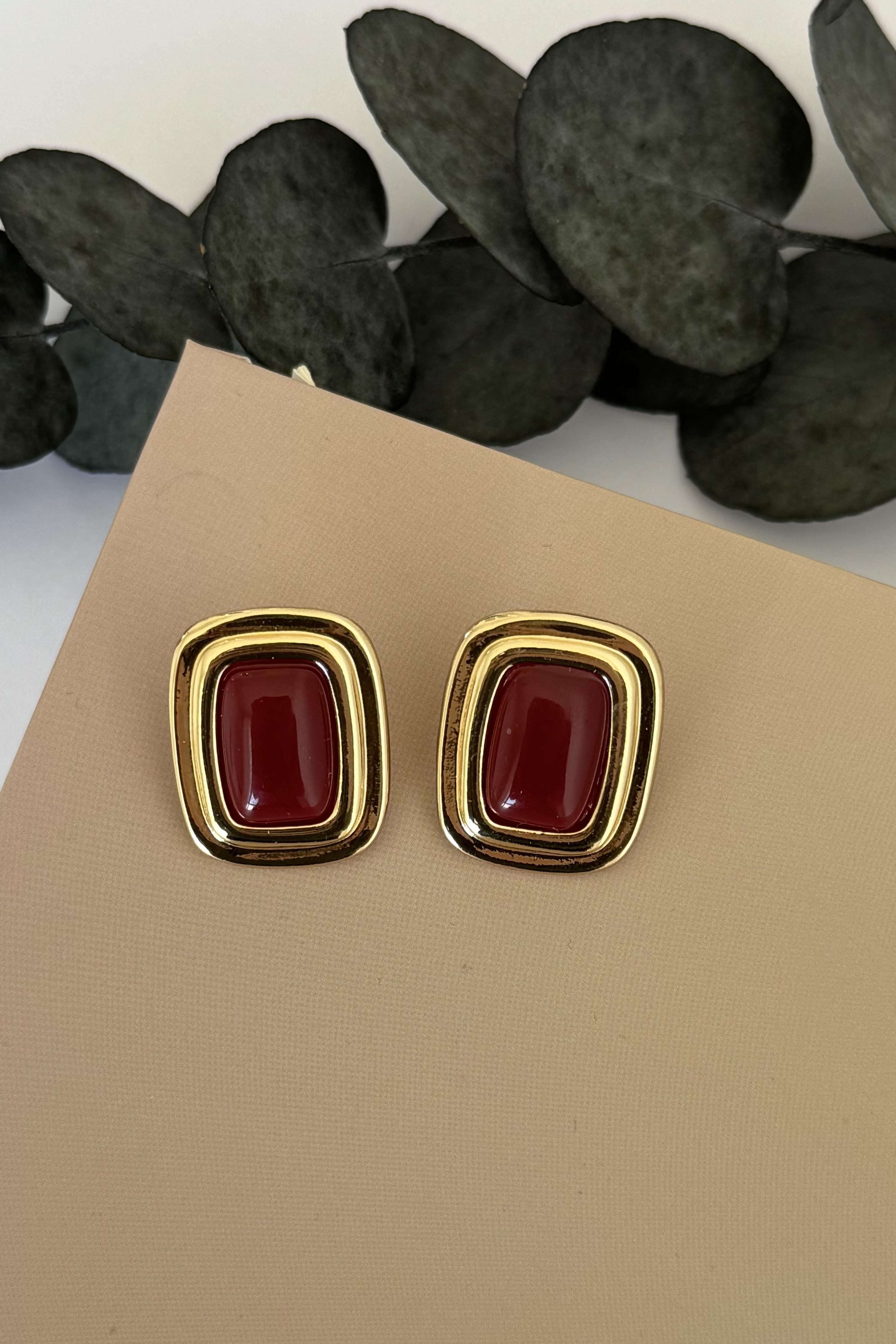 Rubrix Bordo Küpe