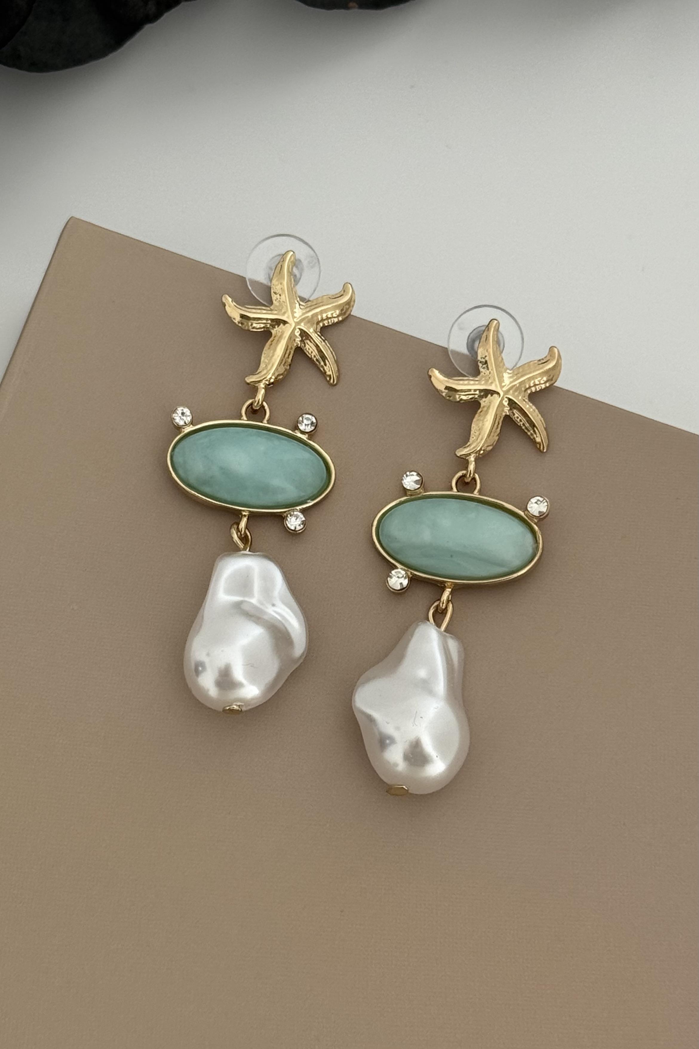 Sea Star Mint Küpe
