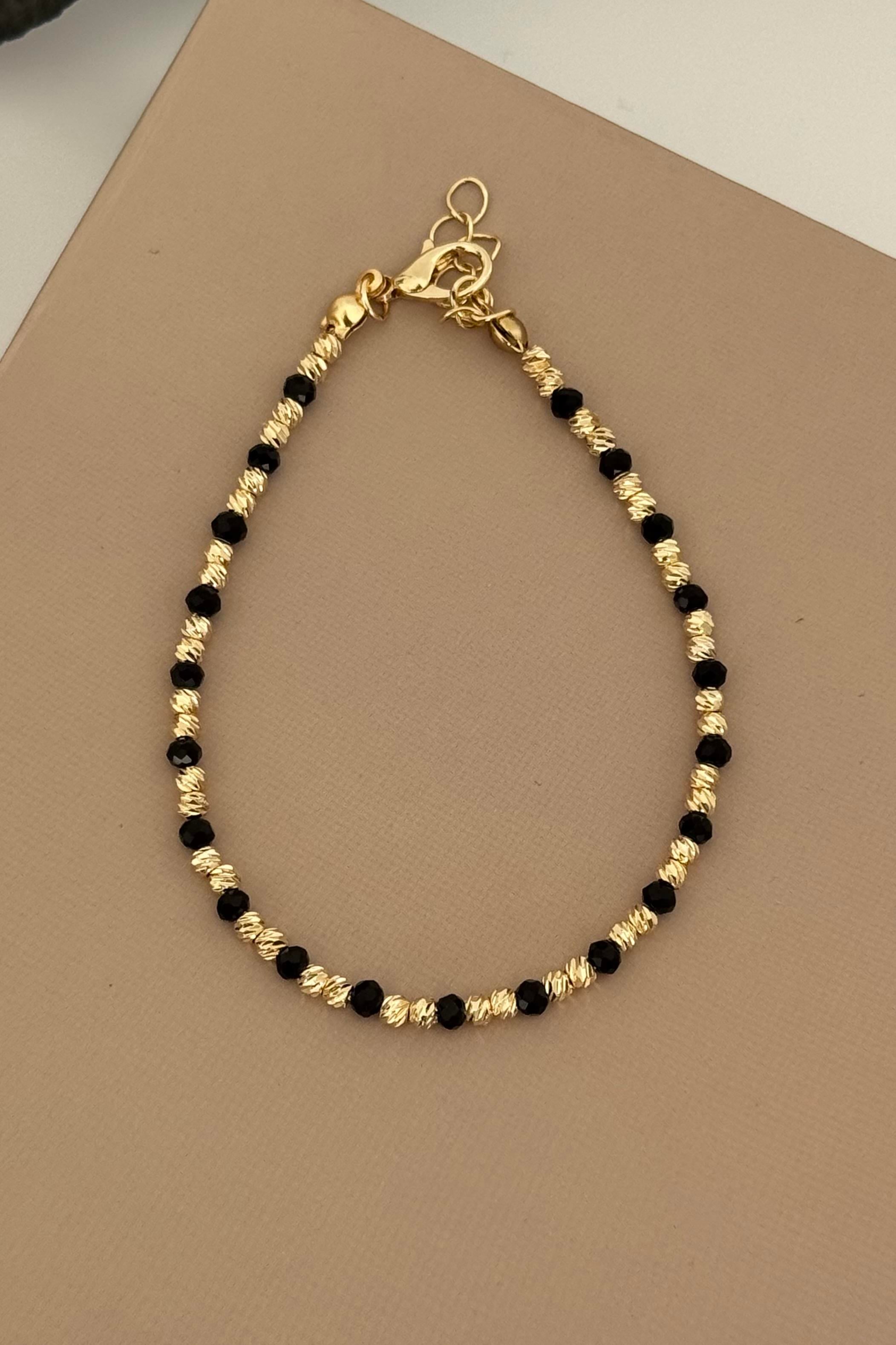 Siyah Ve Gold Dorika Bileklik