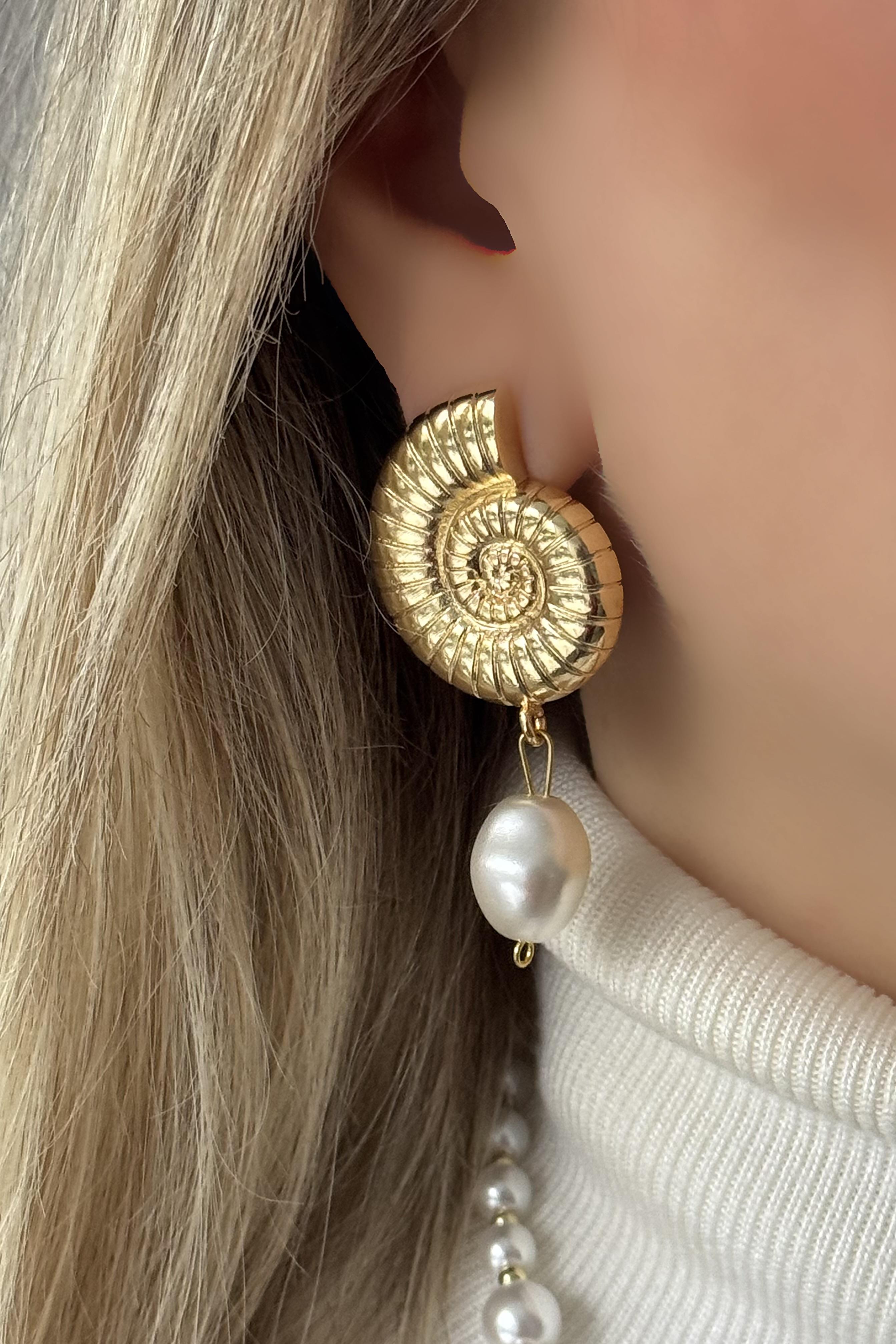 Snail Pearl Küpe