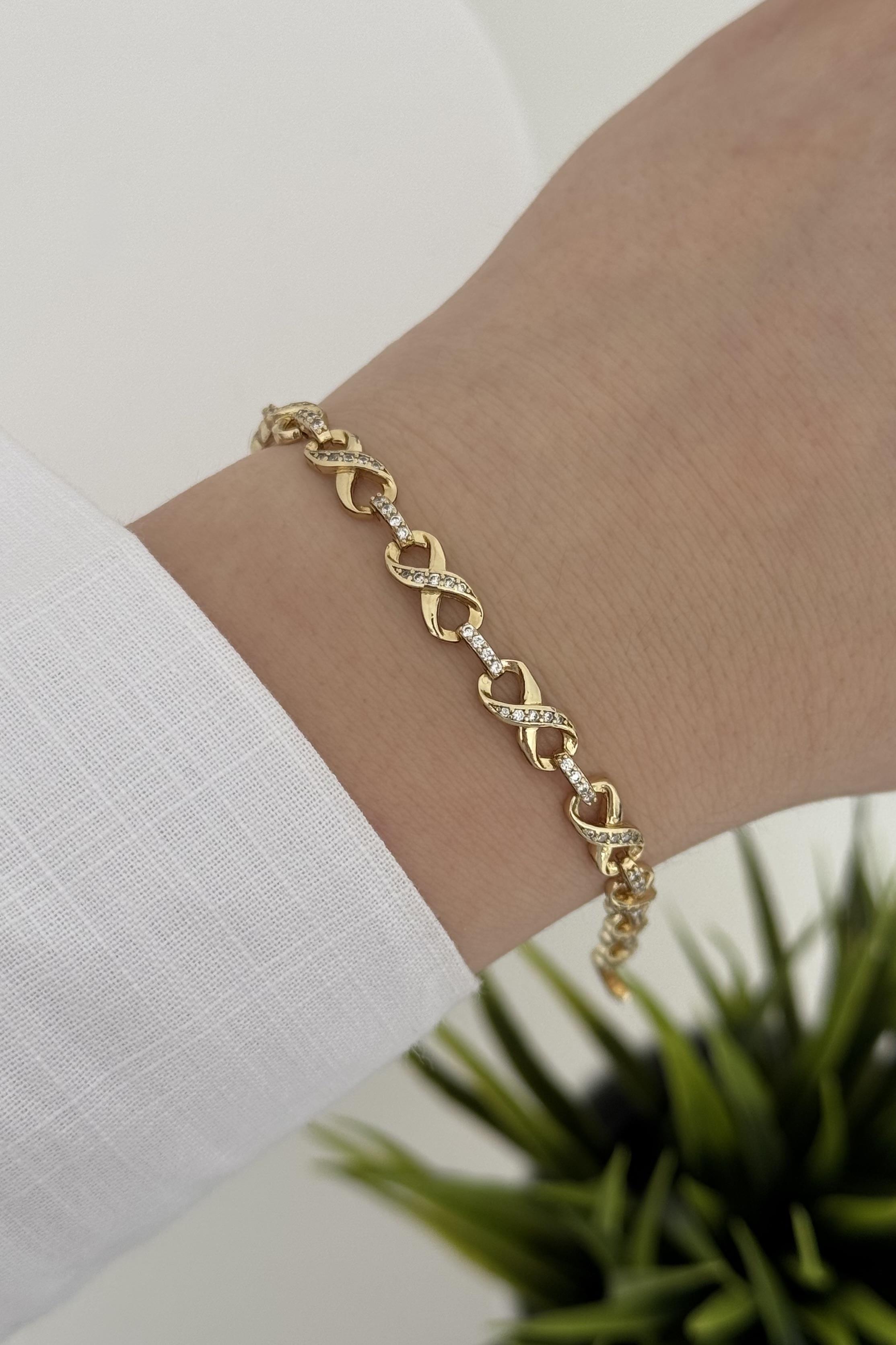 Sonsuzluk Motifli Taşlı Vip Seri Bileklik