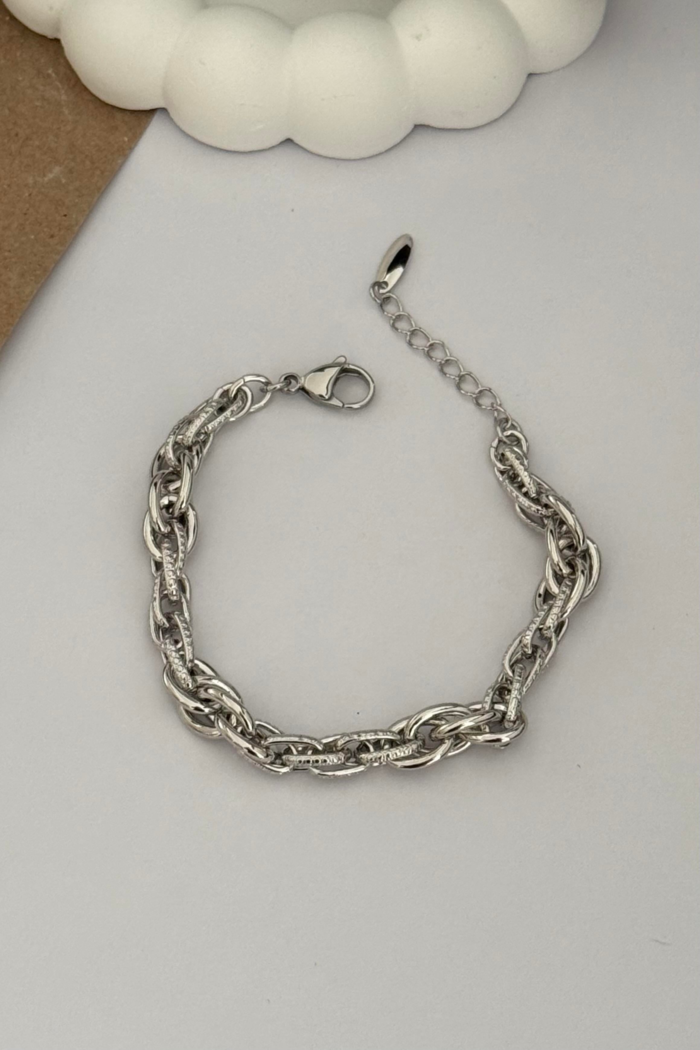 Taşlı Silver Vip Seri Bileklik