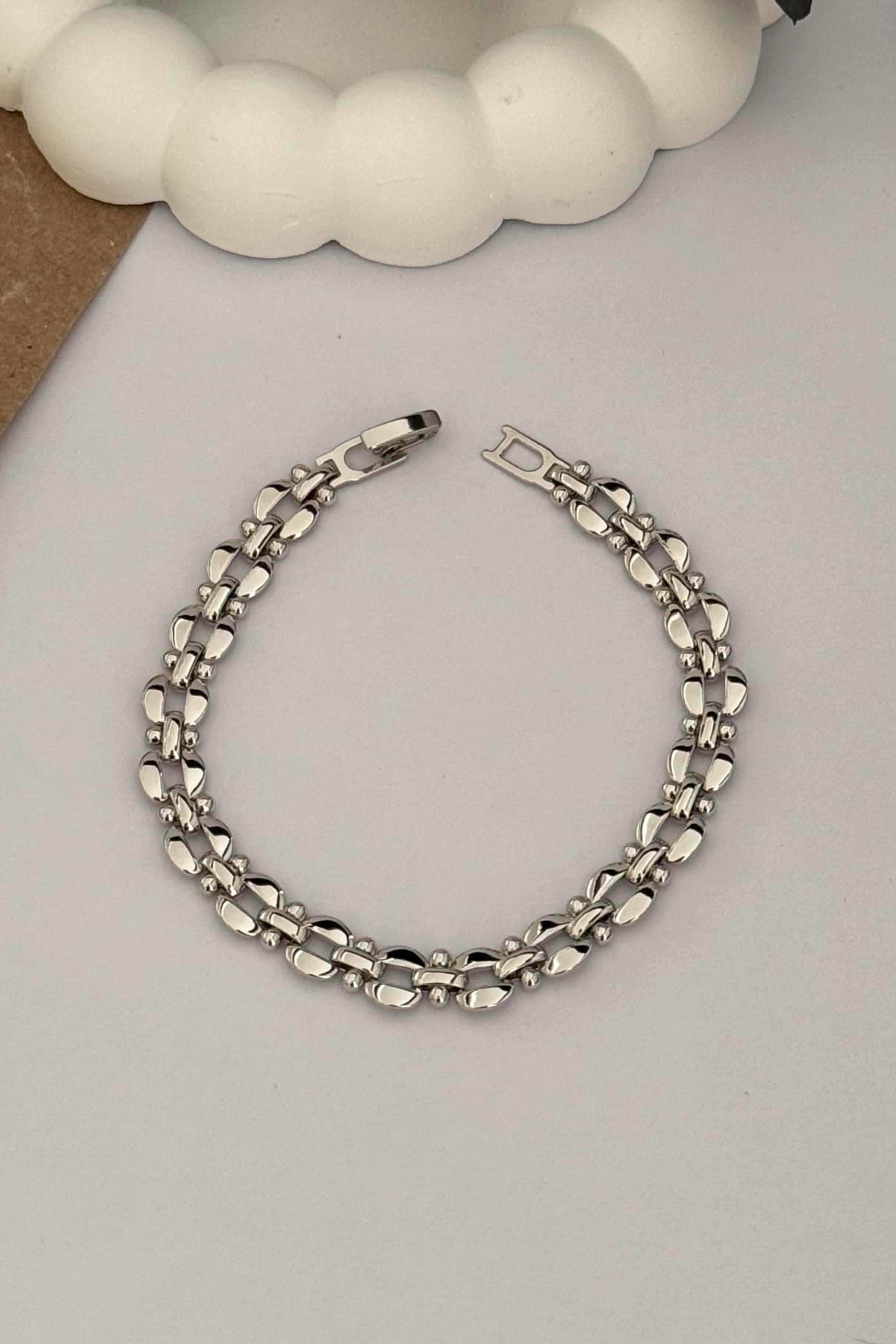 Taşlı Silver Vip Seri Bileklik