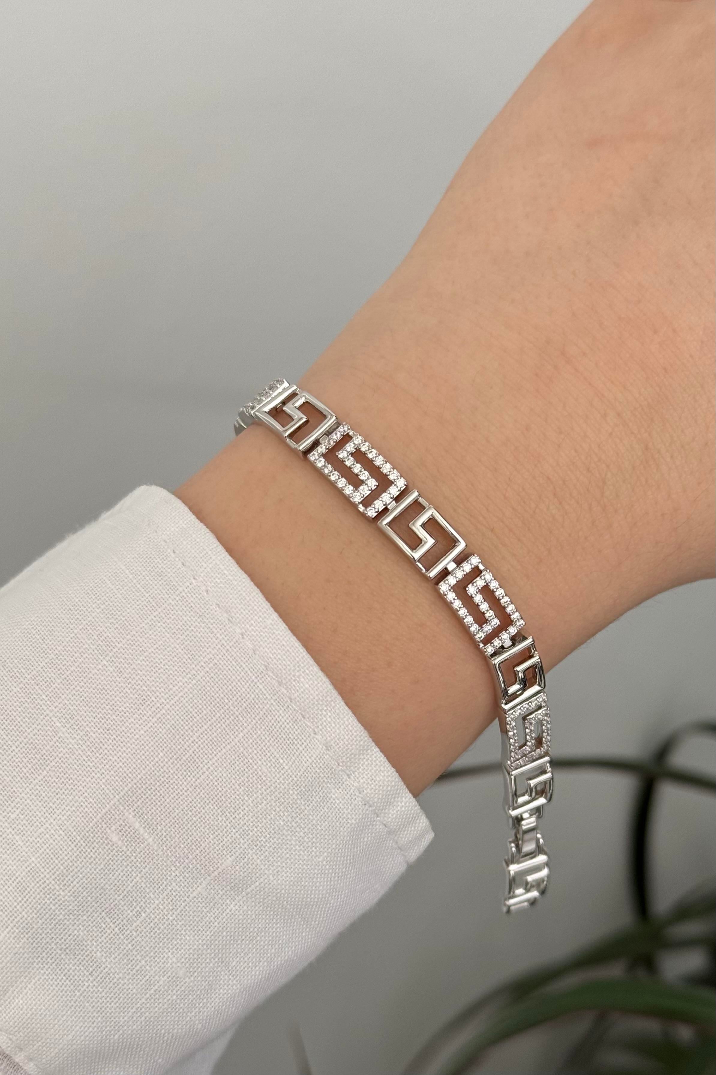 Taşlı Silver Vip Seri Bileklik