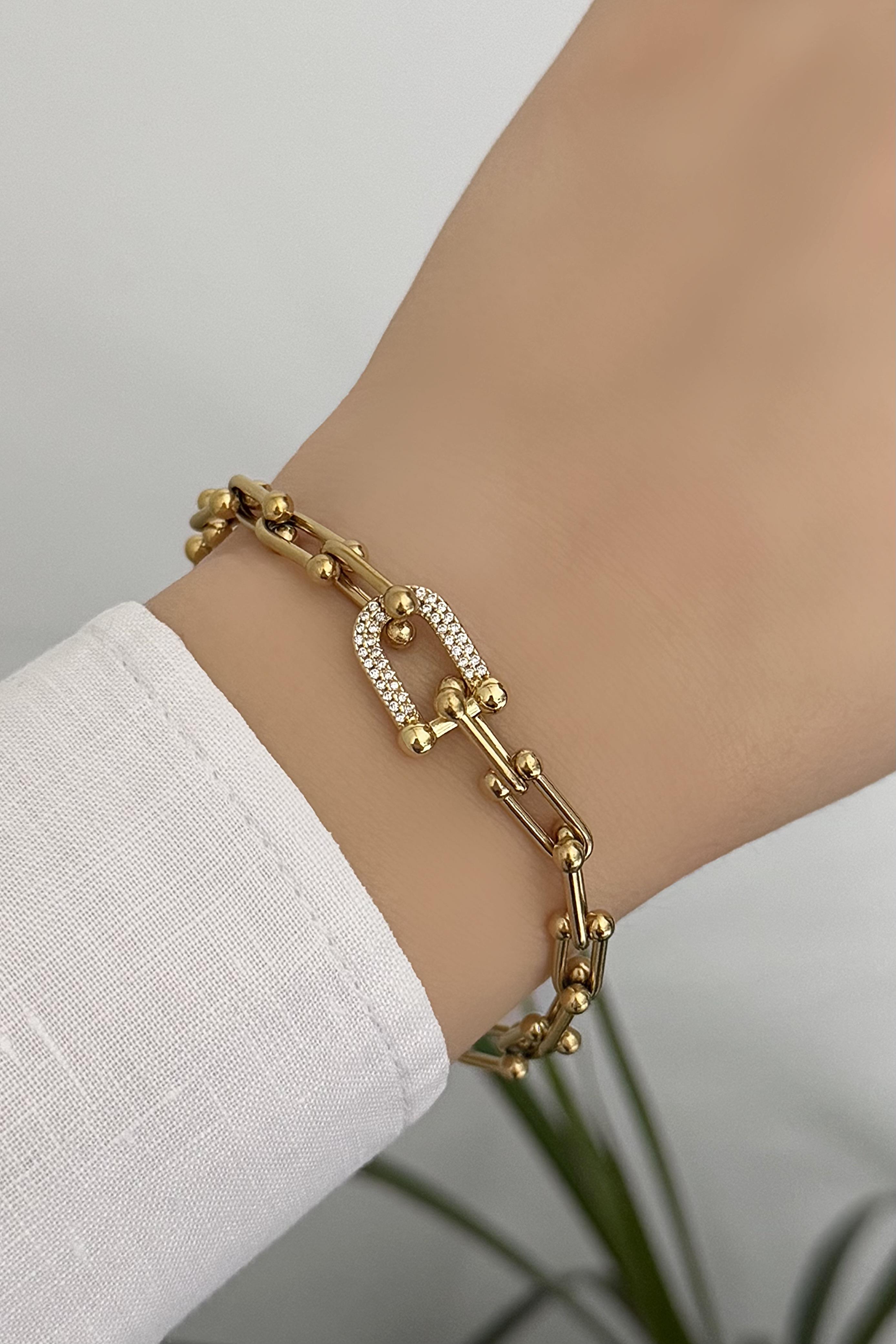 TF Taşlı Çelik Bileklik