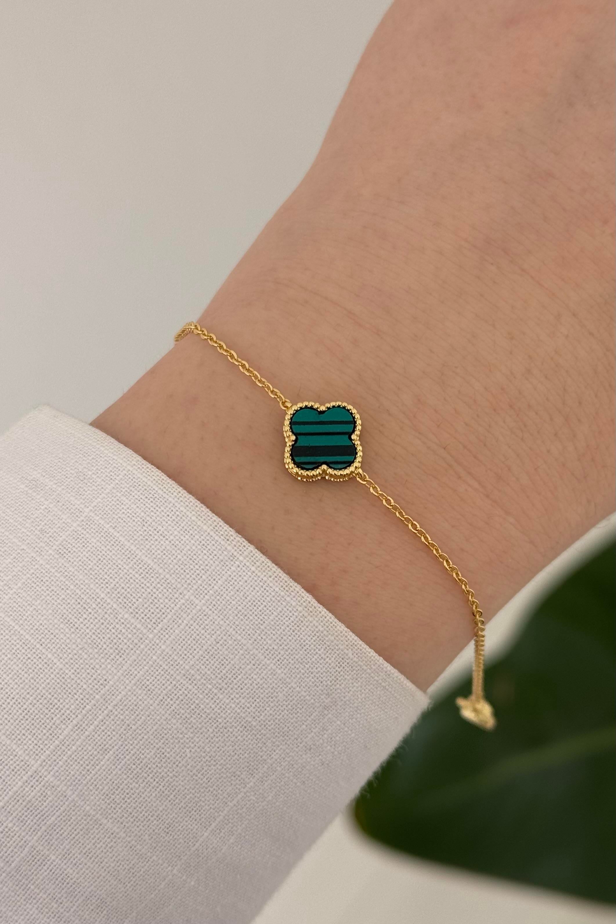 VC Yeşil Taşlı Tekli Bileklik