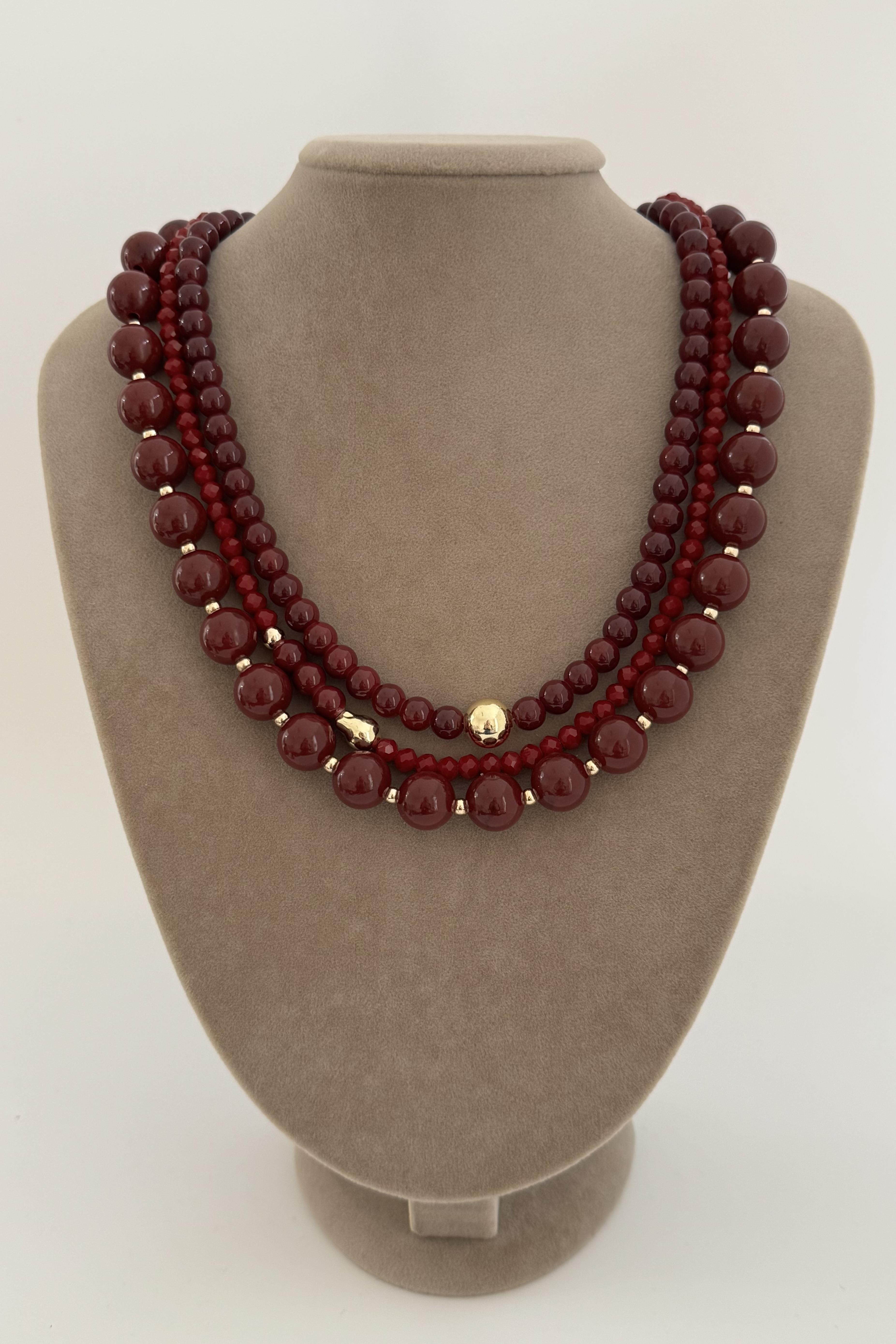 Velvet Bordo Kolye