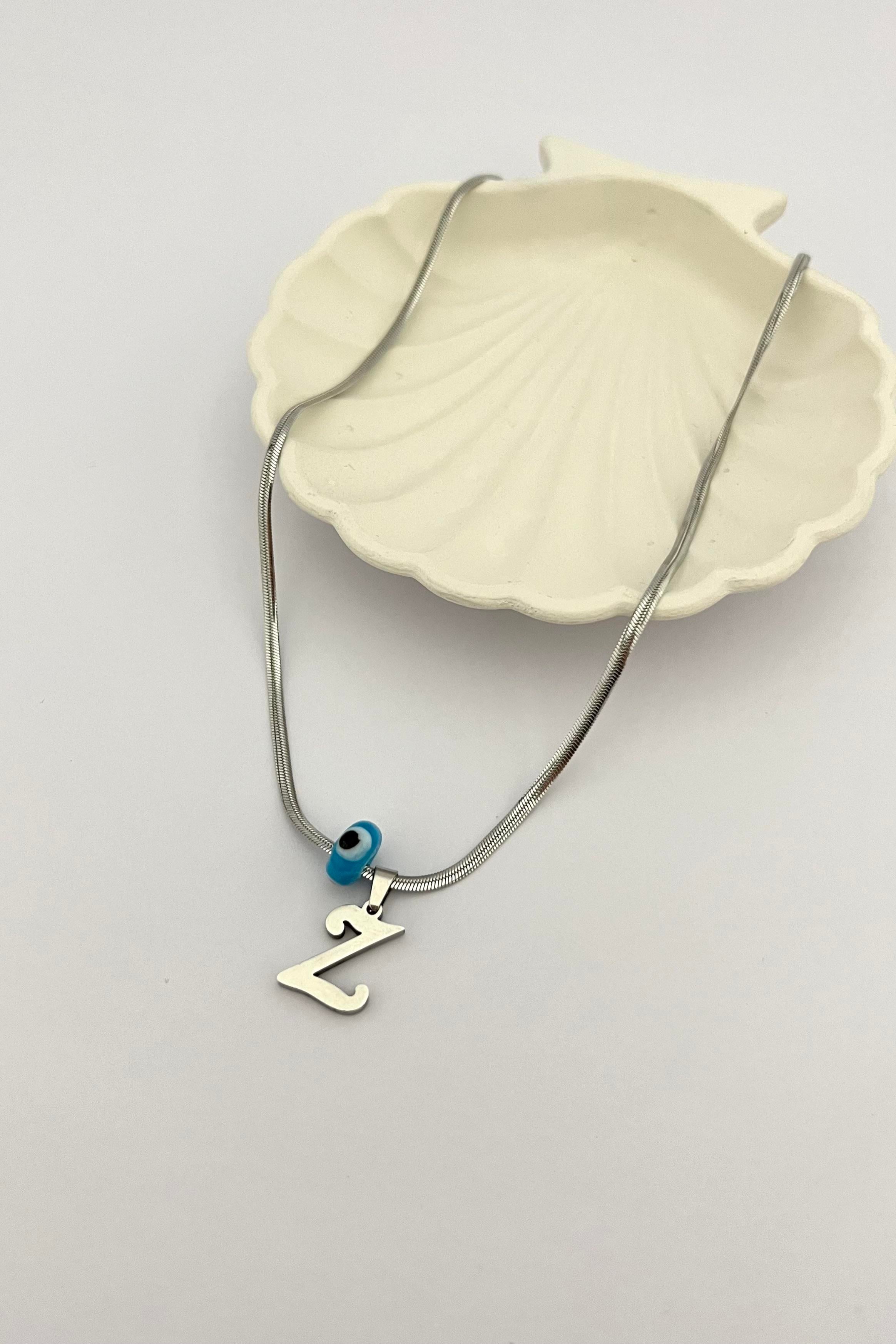 Z Harf  Silver Çelik Kolye