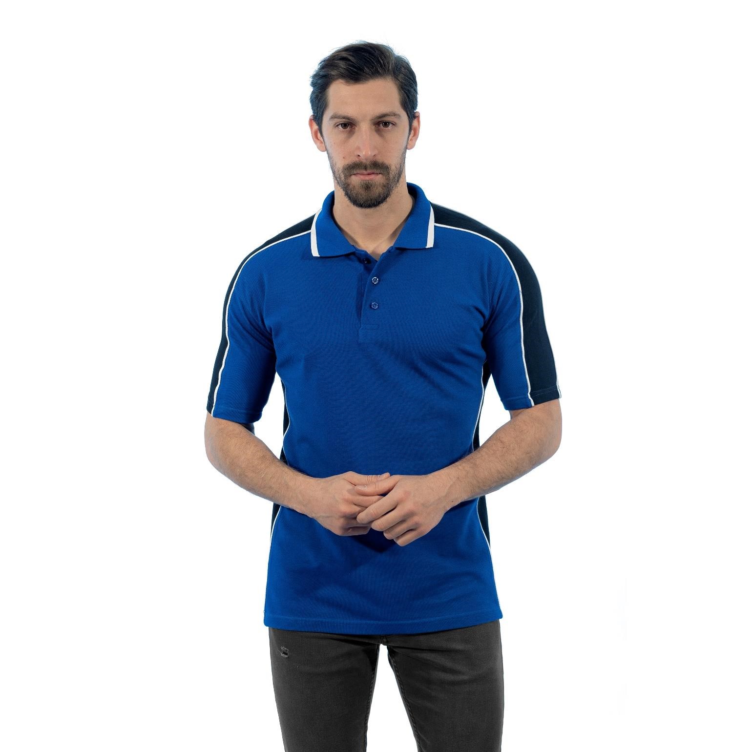 Şensel, Polo Yaka Tişört, Saks-Siyah -136E2241- Tshirt, T-shirt