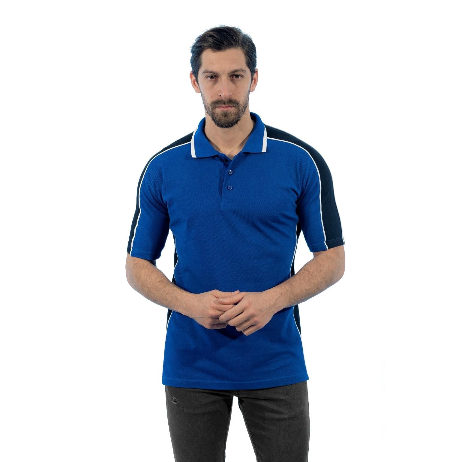 Şensel, Polo Yaka Tişört, Saks-Siyah -136E2241- Tshirt, T-shirt