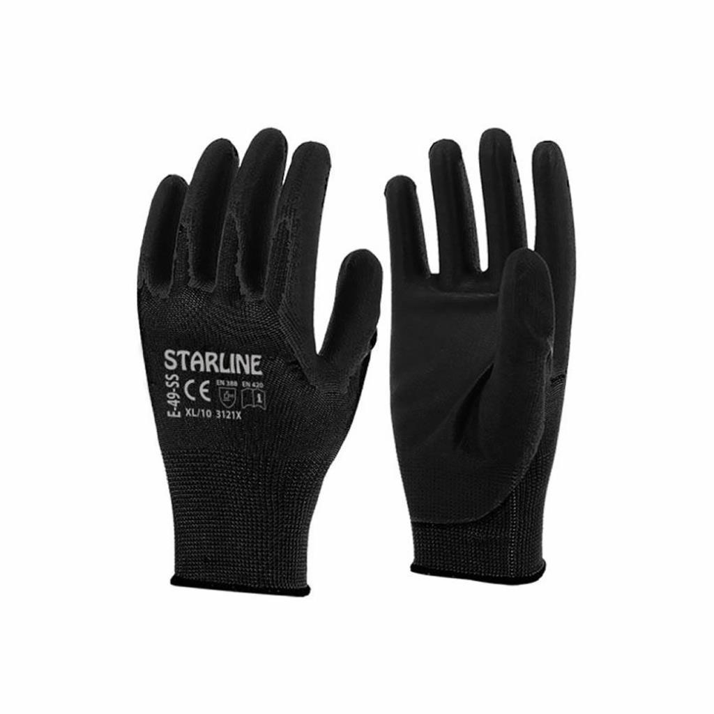 12'li Starline İş Eldiveni E-49, Siyah -29E2450- İş Güvenliği