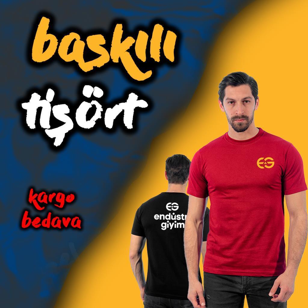5'li Özel Baskılı Sıfır Yaka Tişört, Siyah -142E750-